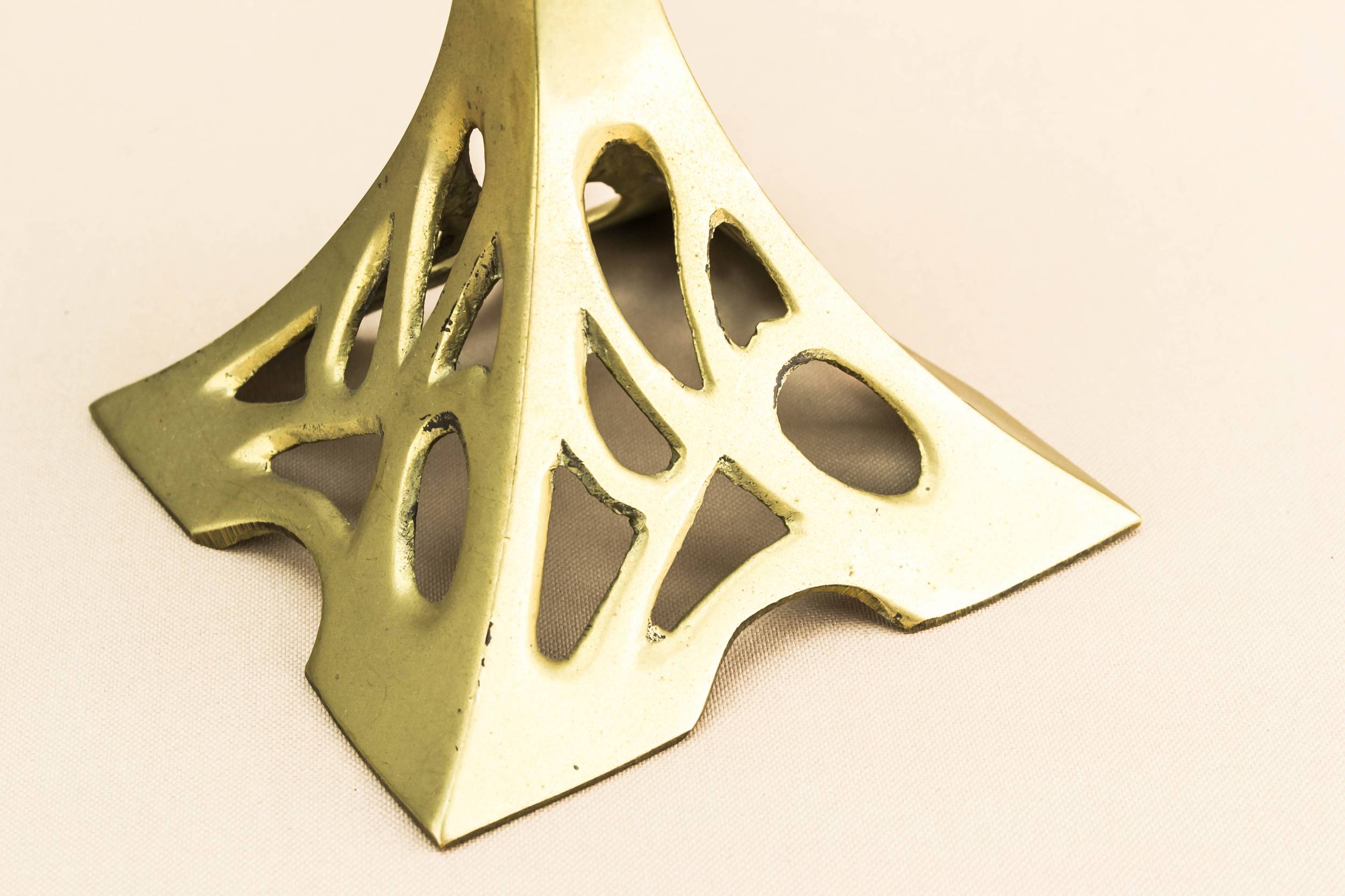 Modern Elegant Reticulated — 2 brass candlesticks 2
