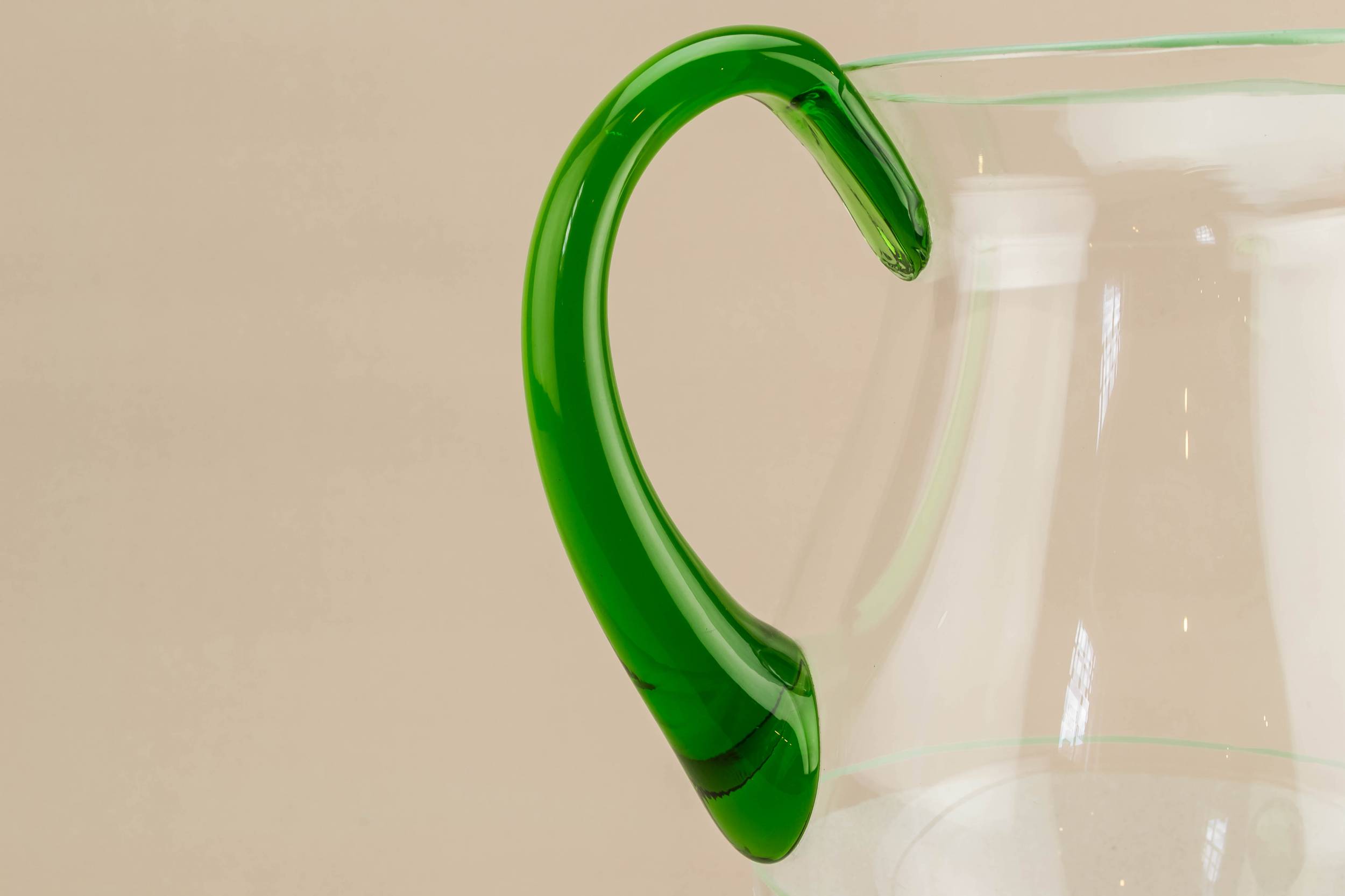 Mid-century Modern Green — Green glass water jug 2