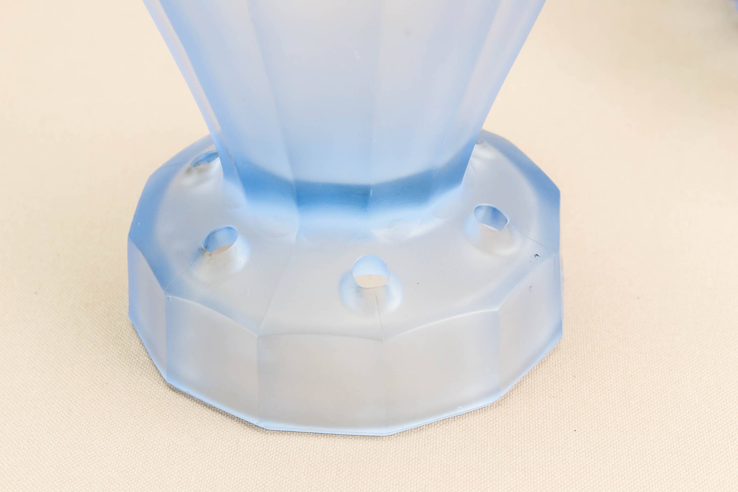 Elegant Mid-century Modern — Blue glass vase flower frog 1
