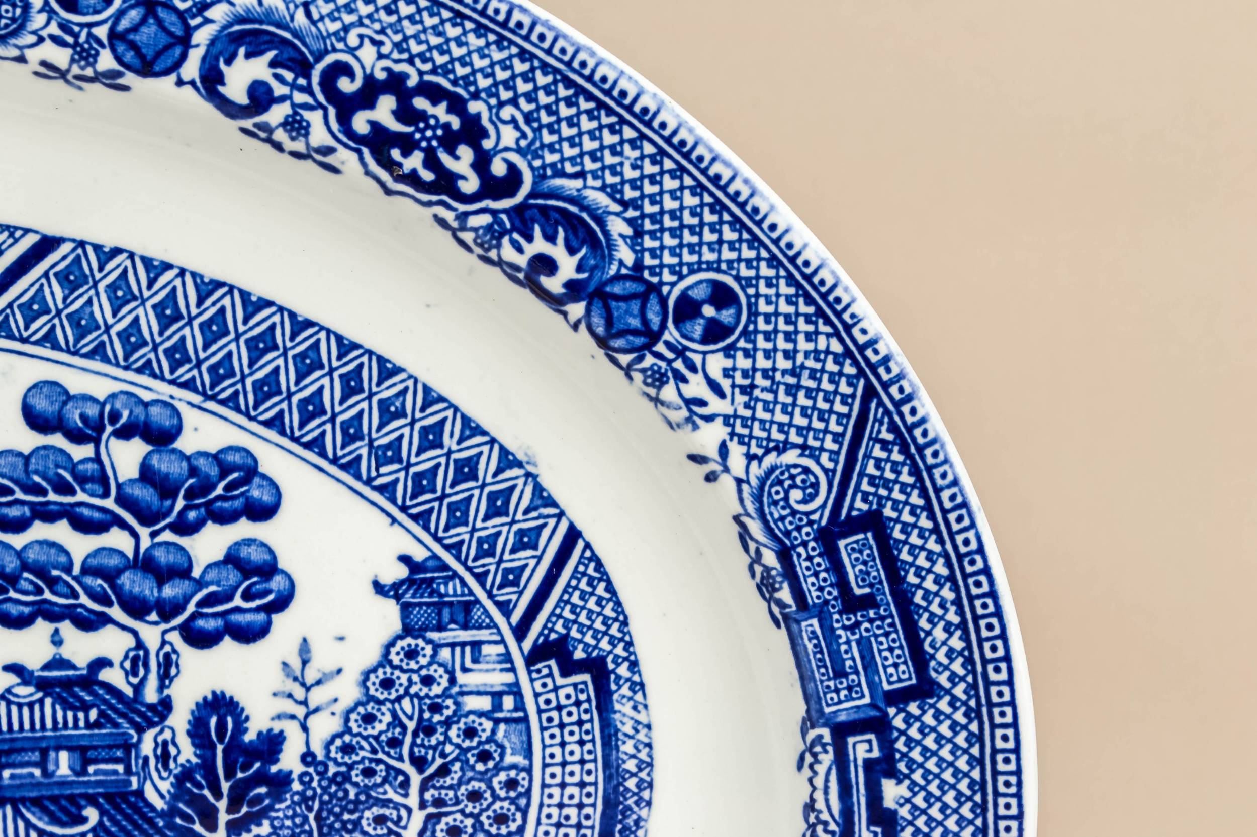 Traditional Vintage Willow — Traditional blue platter 1