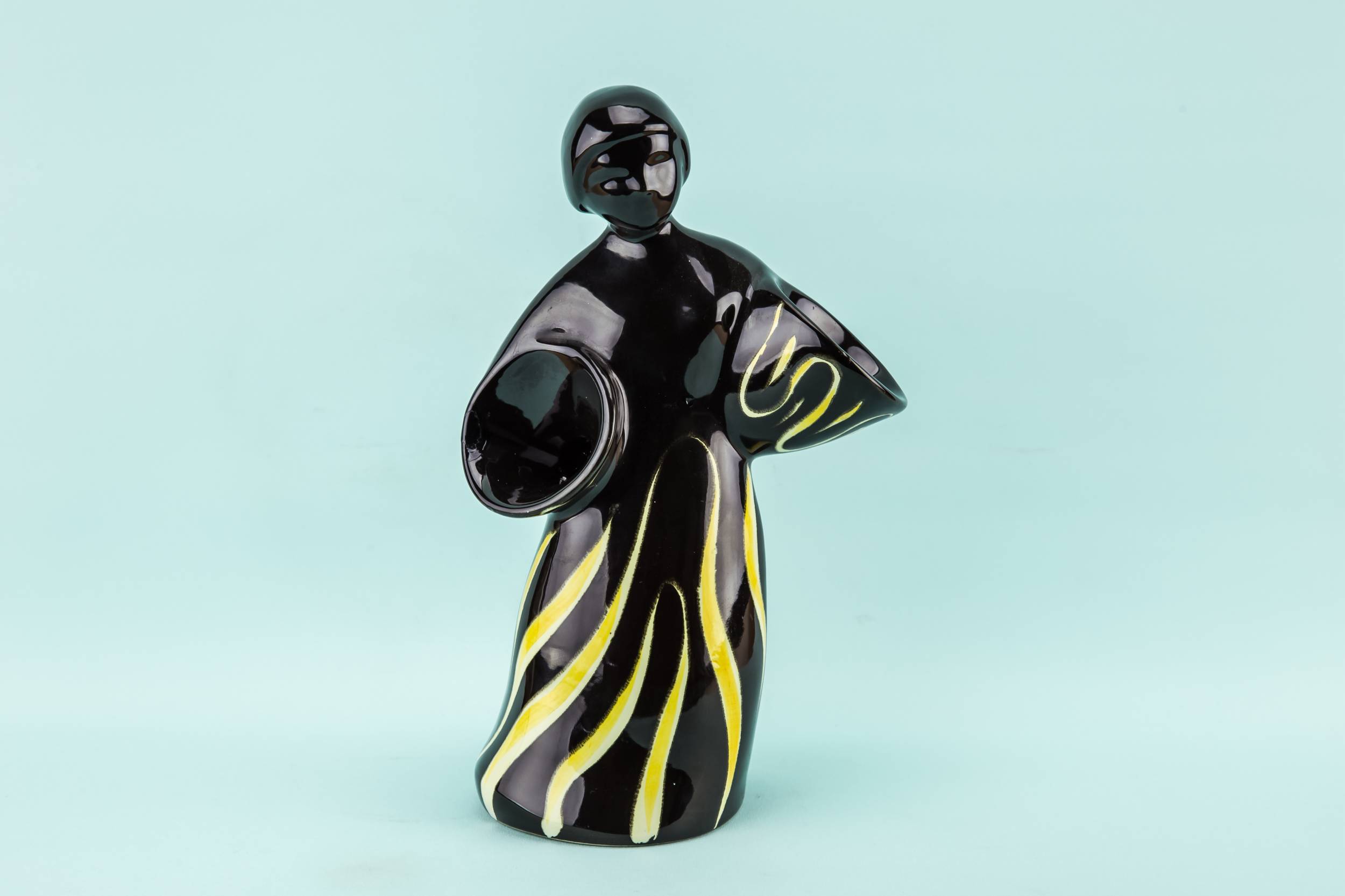 Slick Vintage VASE — Black Modernist vase