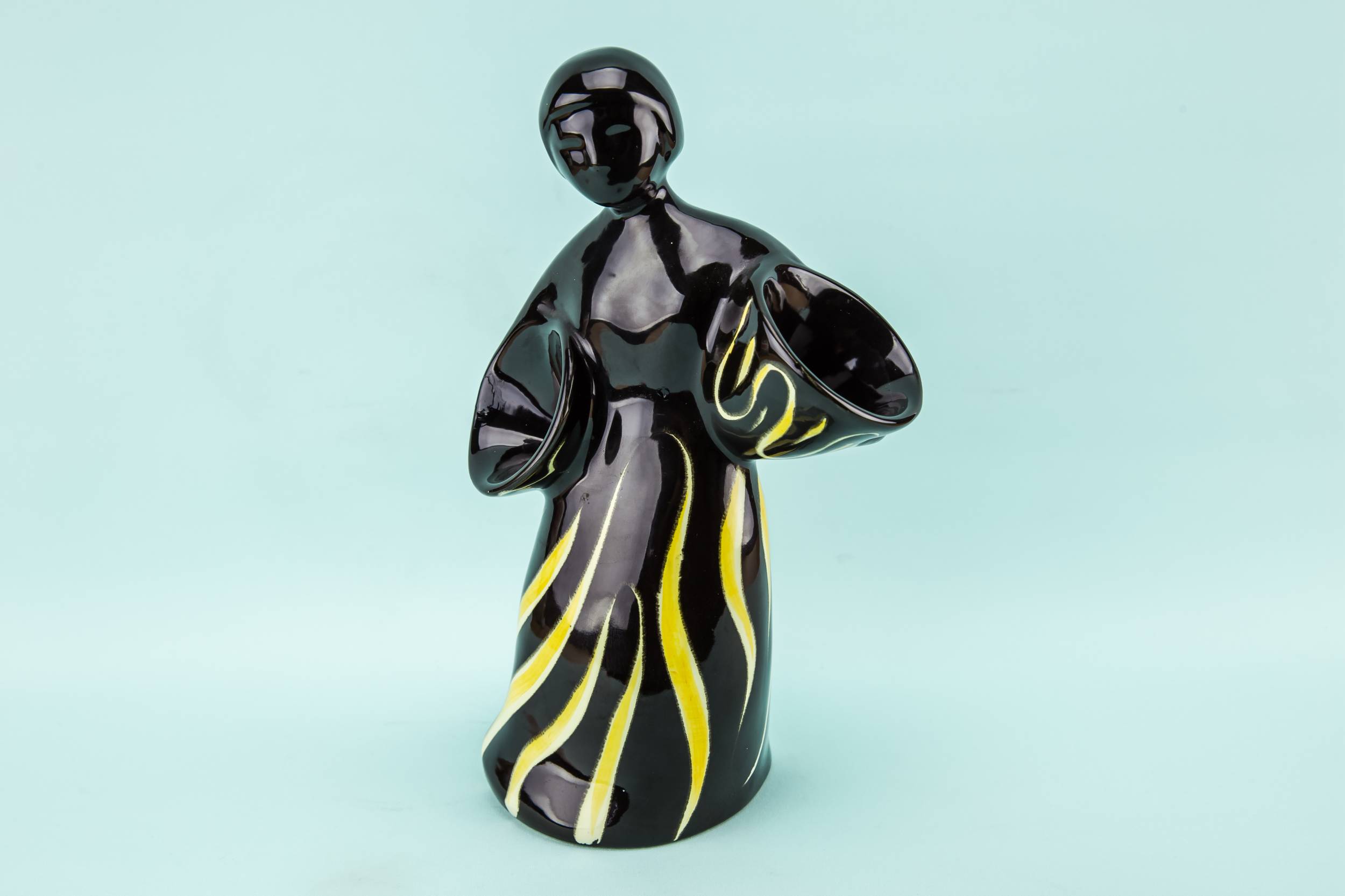 Slick Vintage VASE — Black Modernist vase 1