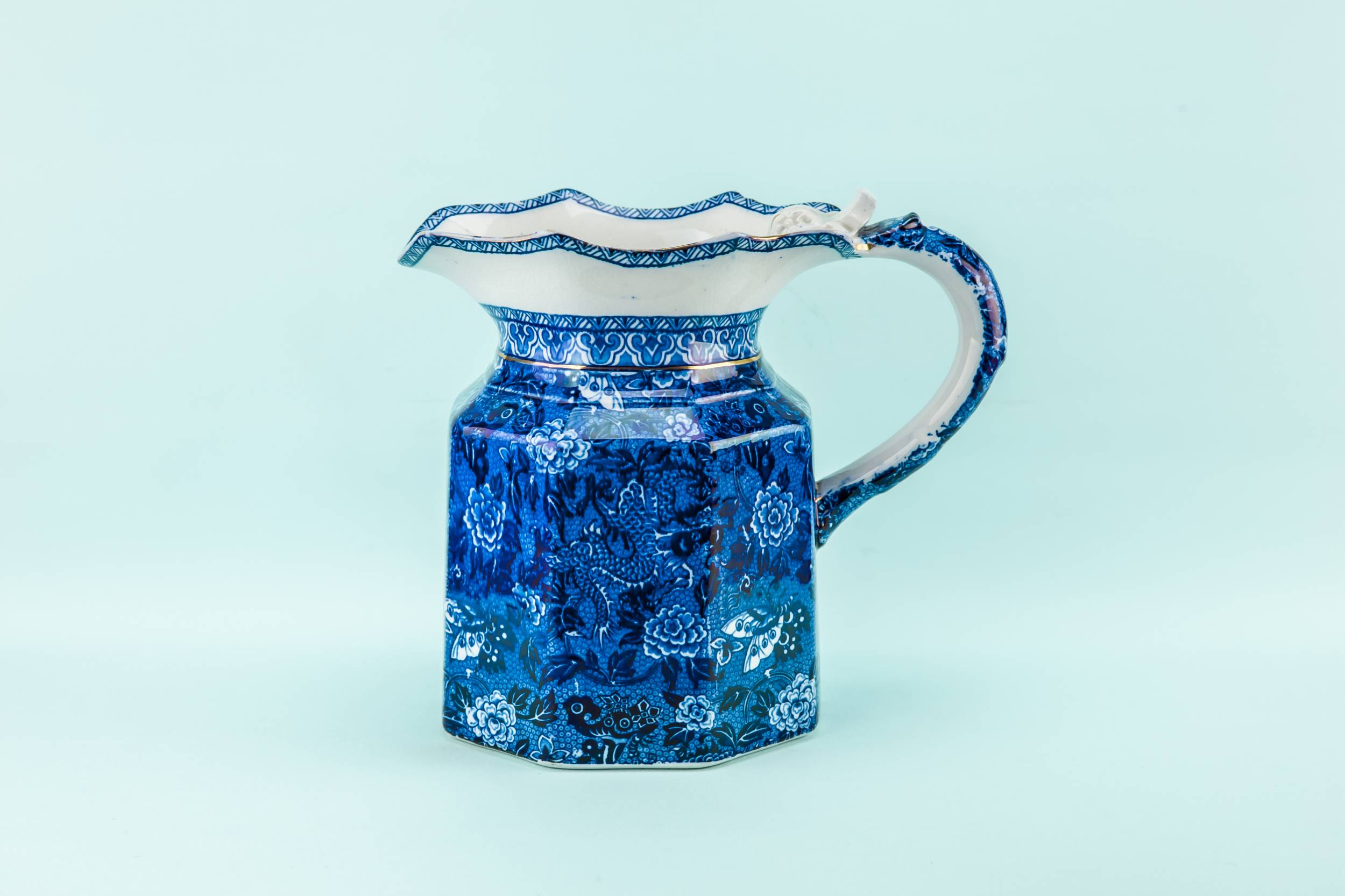 Arts Crafts Opulent — Blue and white dragon jug