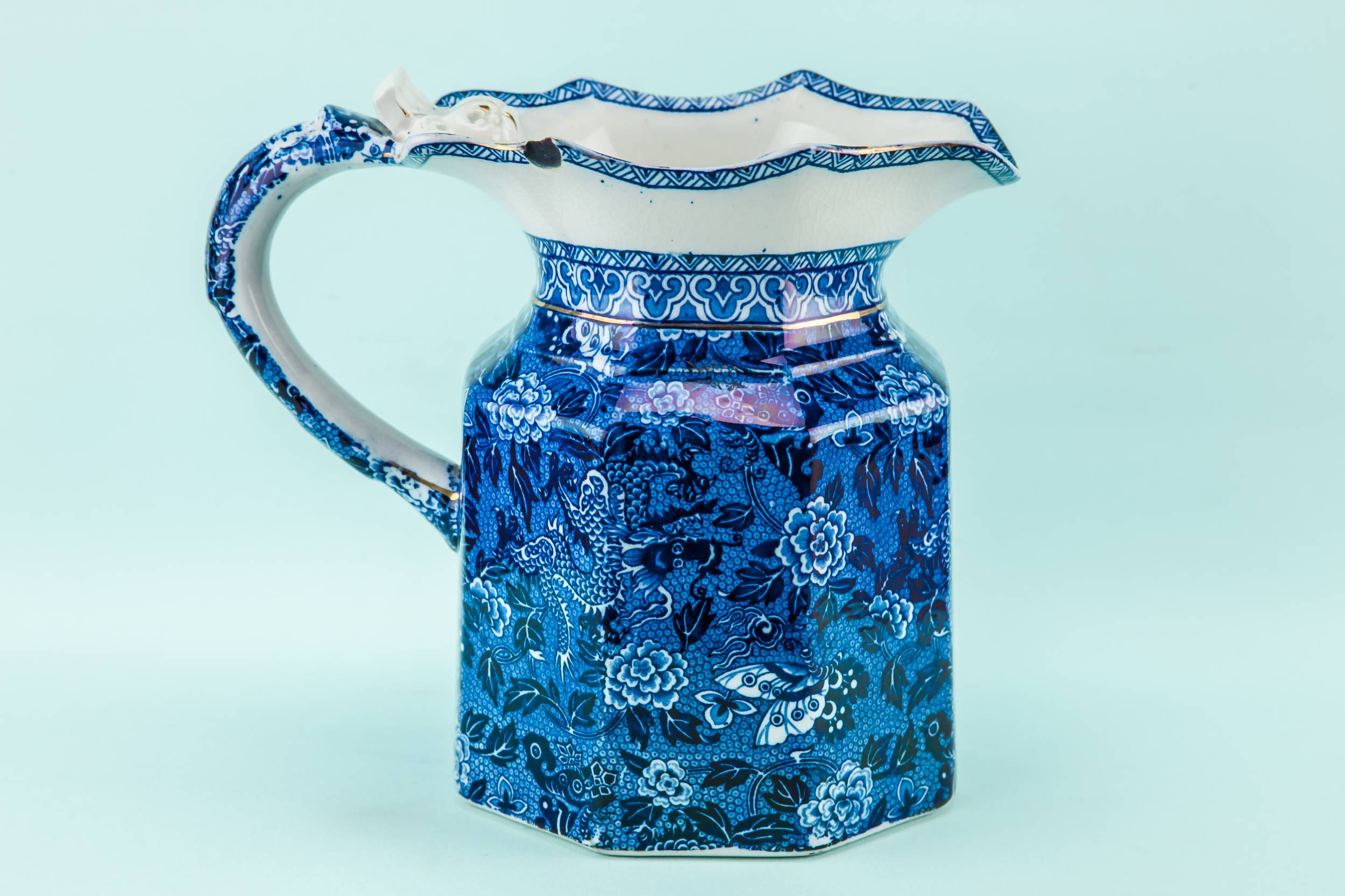 Arts Crafts Opulent — Blue and white dragon jug 1