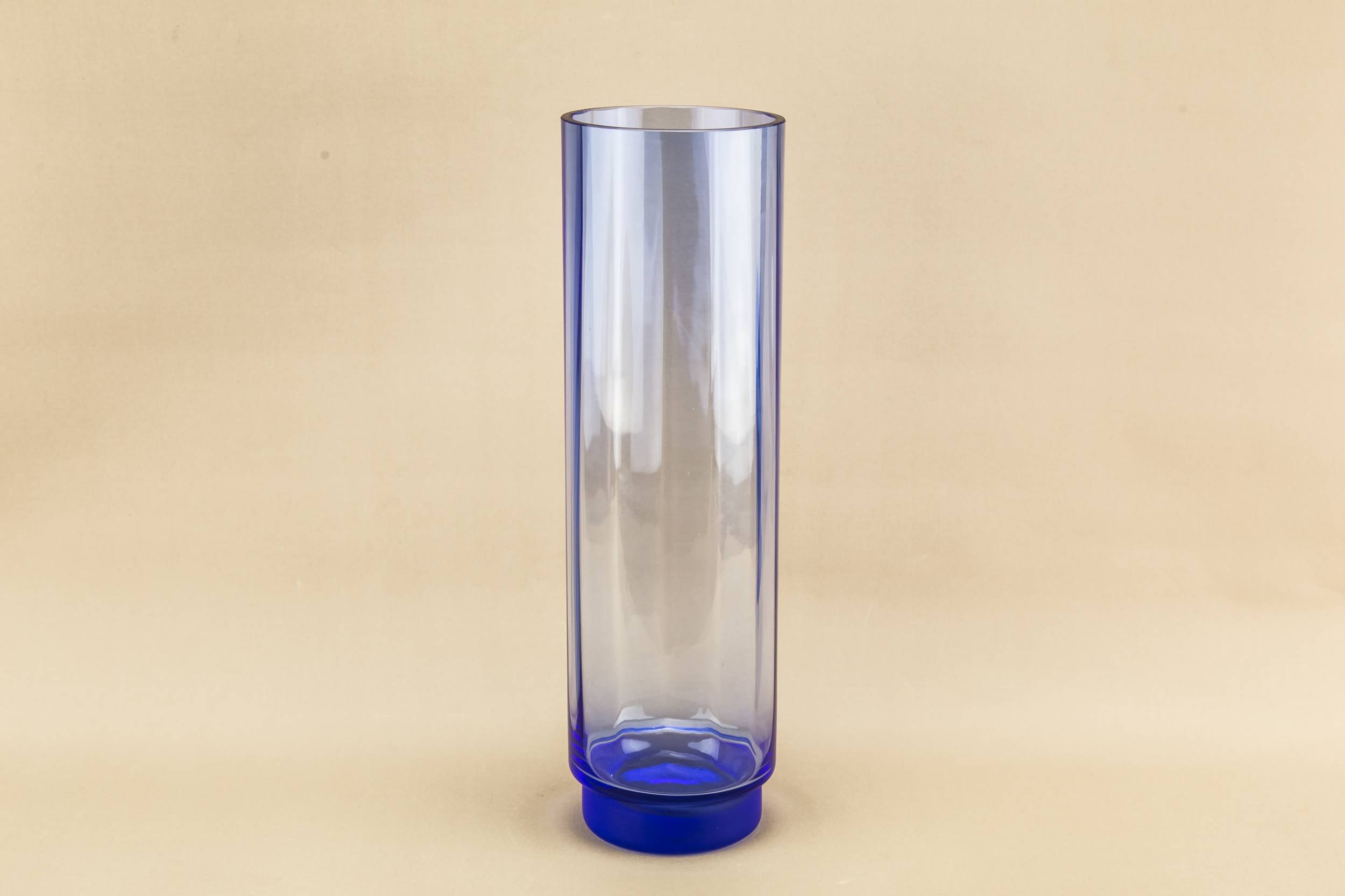 Blue Blown Glass — Tall blue glass vase