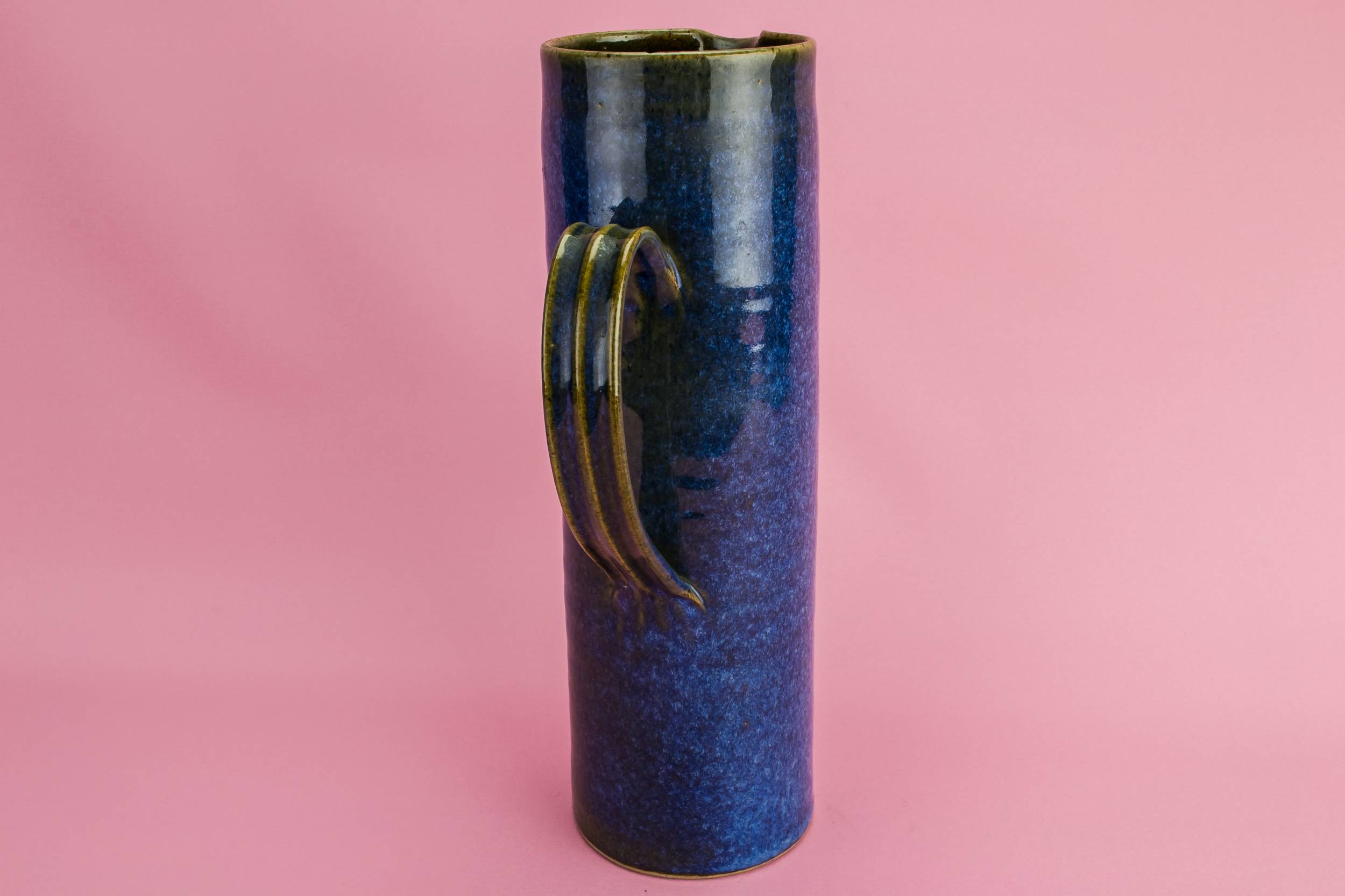 Elegant Modernist Mottled — Tall blue water jug 1