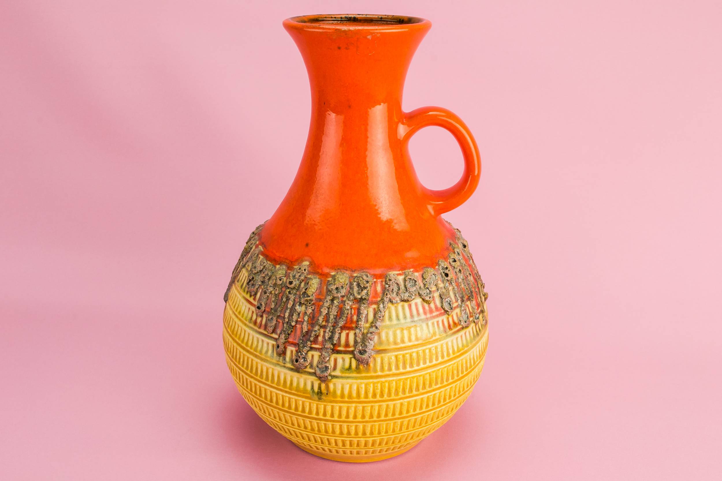 Colourful Vintage JUG — Lava basket ceramic jug