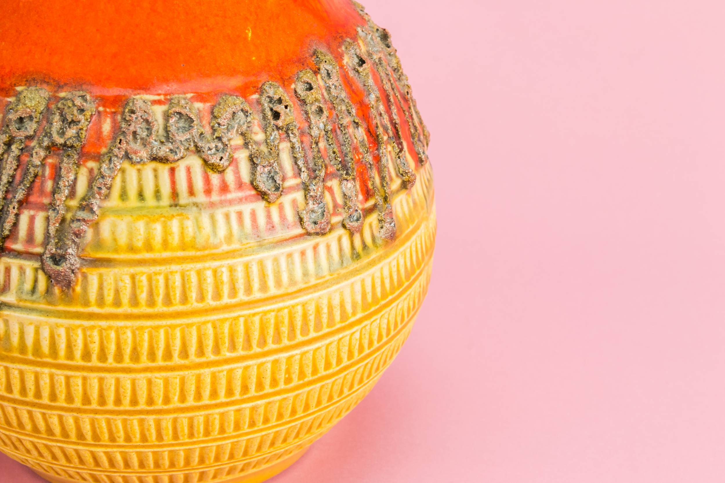 Colourful Vintage JUG — Lava basket ceramic jug 1