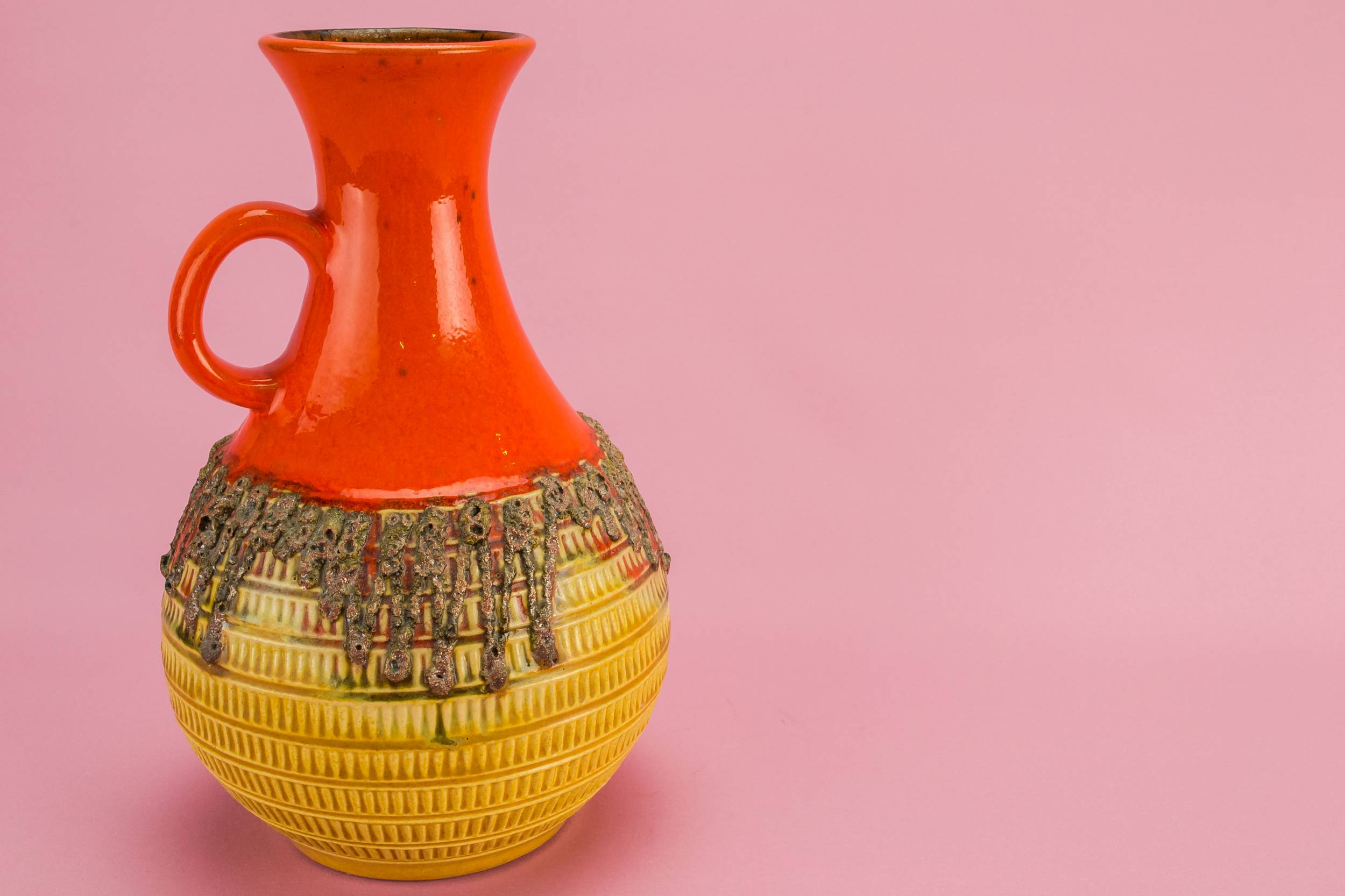 Colourful Vintage JUG — Lava basket ceramic jug 2