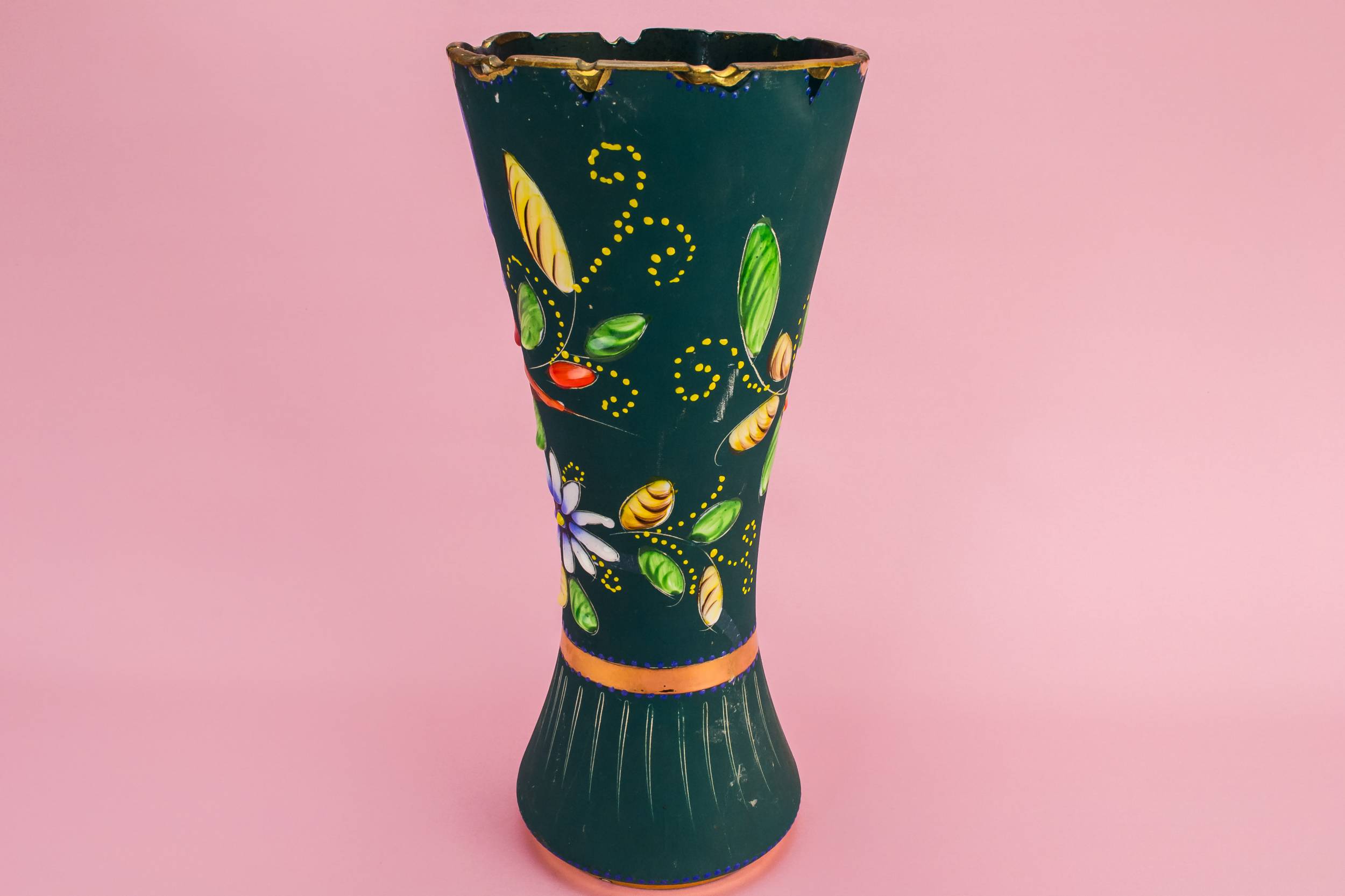 Ceramic Charming VASE — Green floral vase 1
