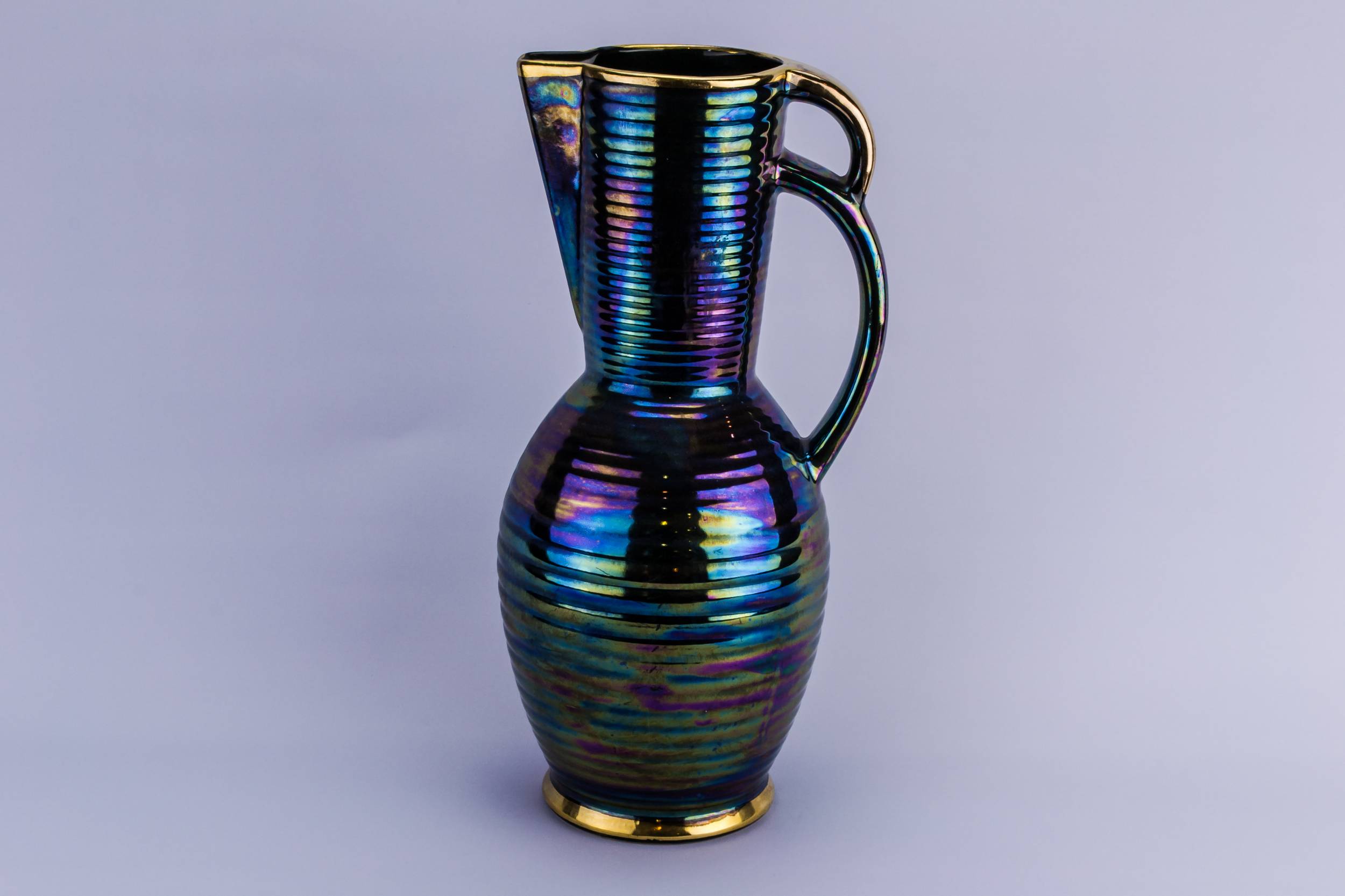 Spectacular Mid-century Modern — Ribbed ceramic jug