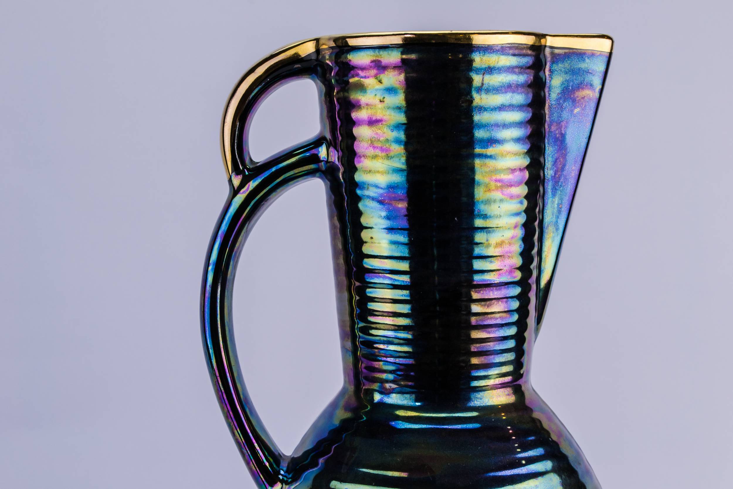 Spectacular Mid-century Modern — Ribbed ceramic jug 1