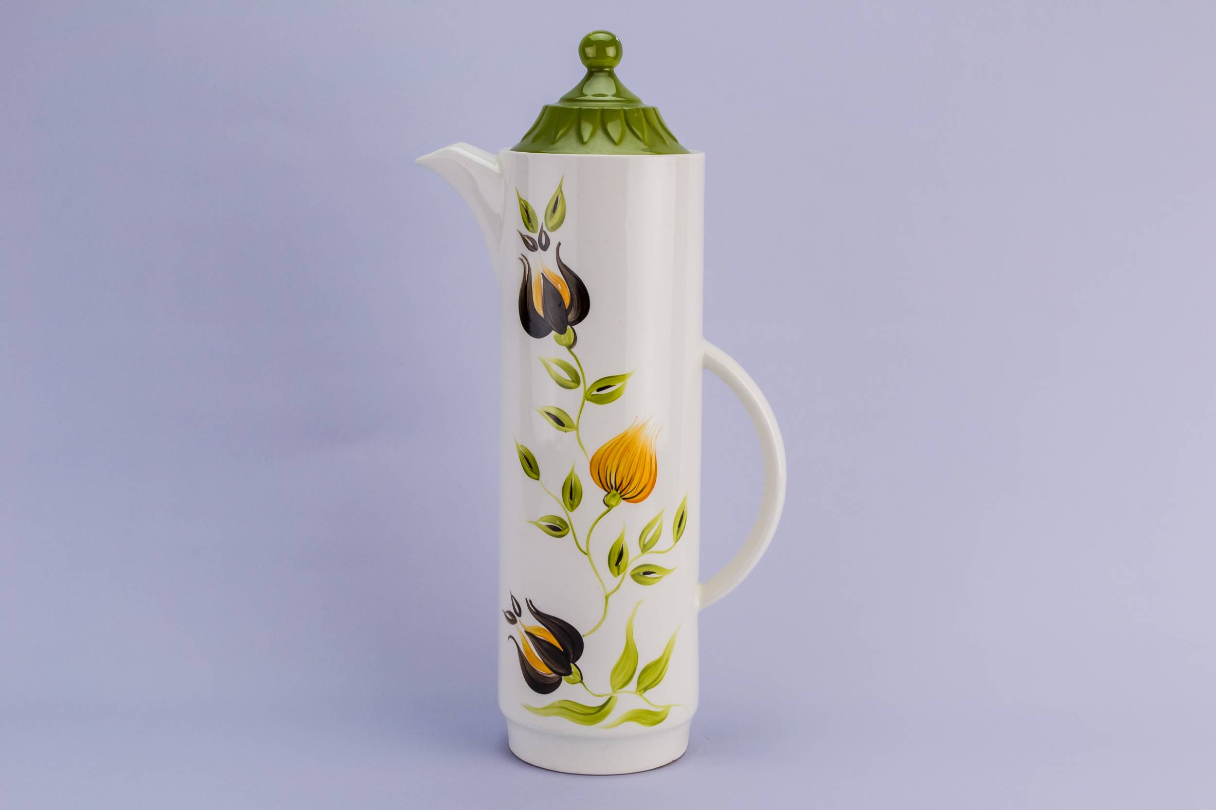 Stunning Ceramic Floral — Tall modernist coffee pot