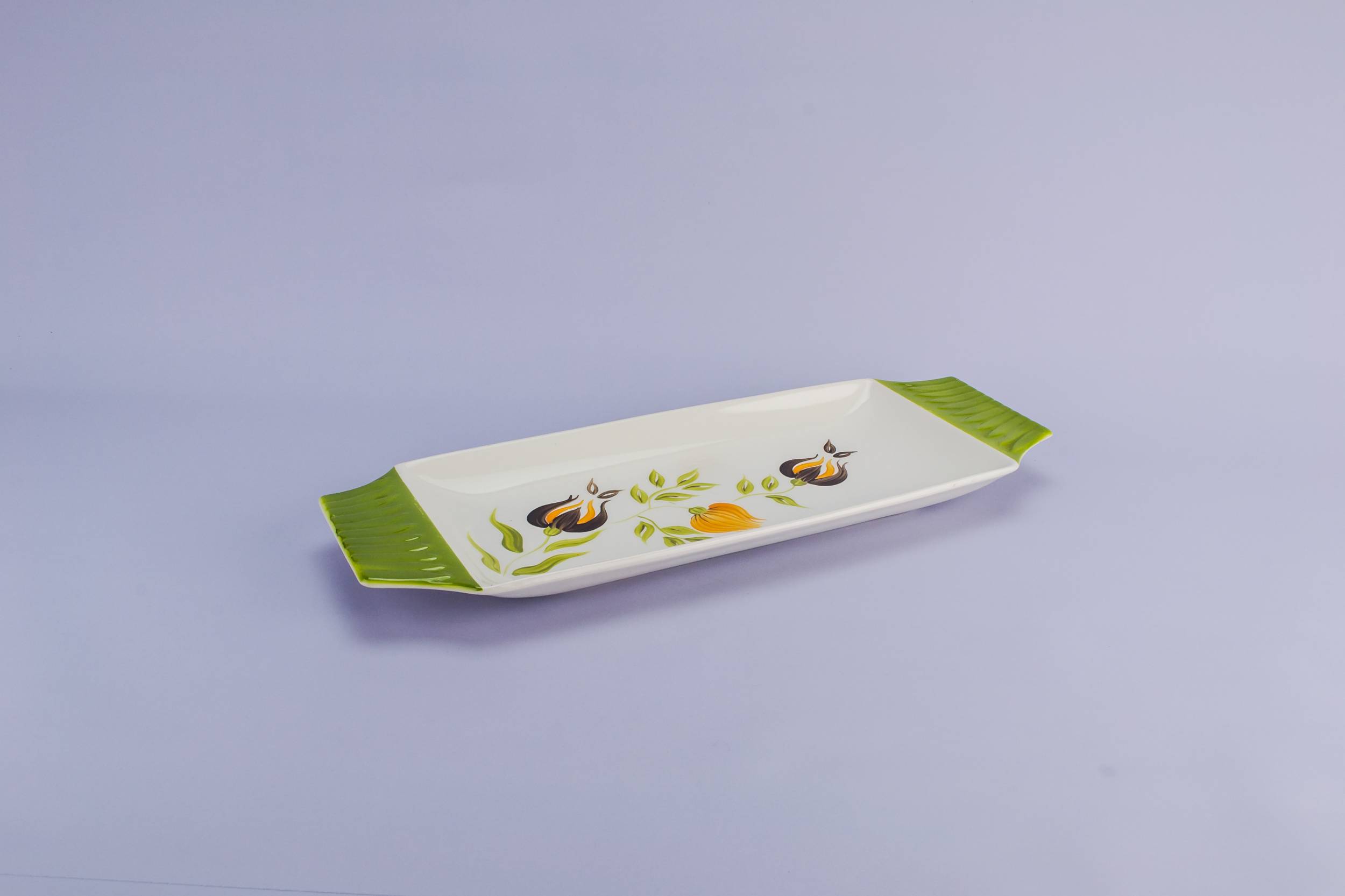 Green Mid-century Modern — Long serving platter