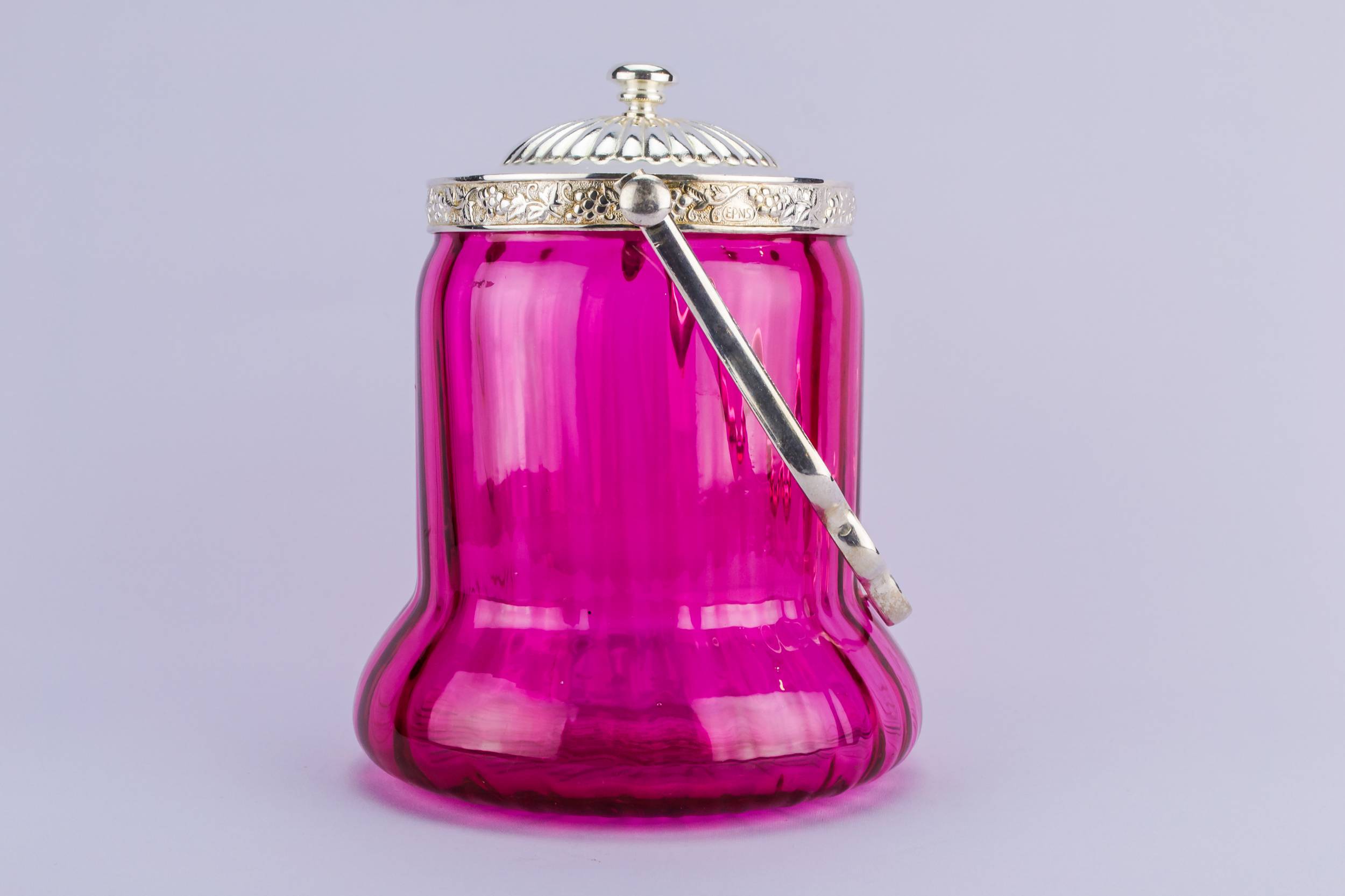 Vintage Elegant Floral — Cranberry red ice bucket 2