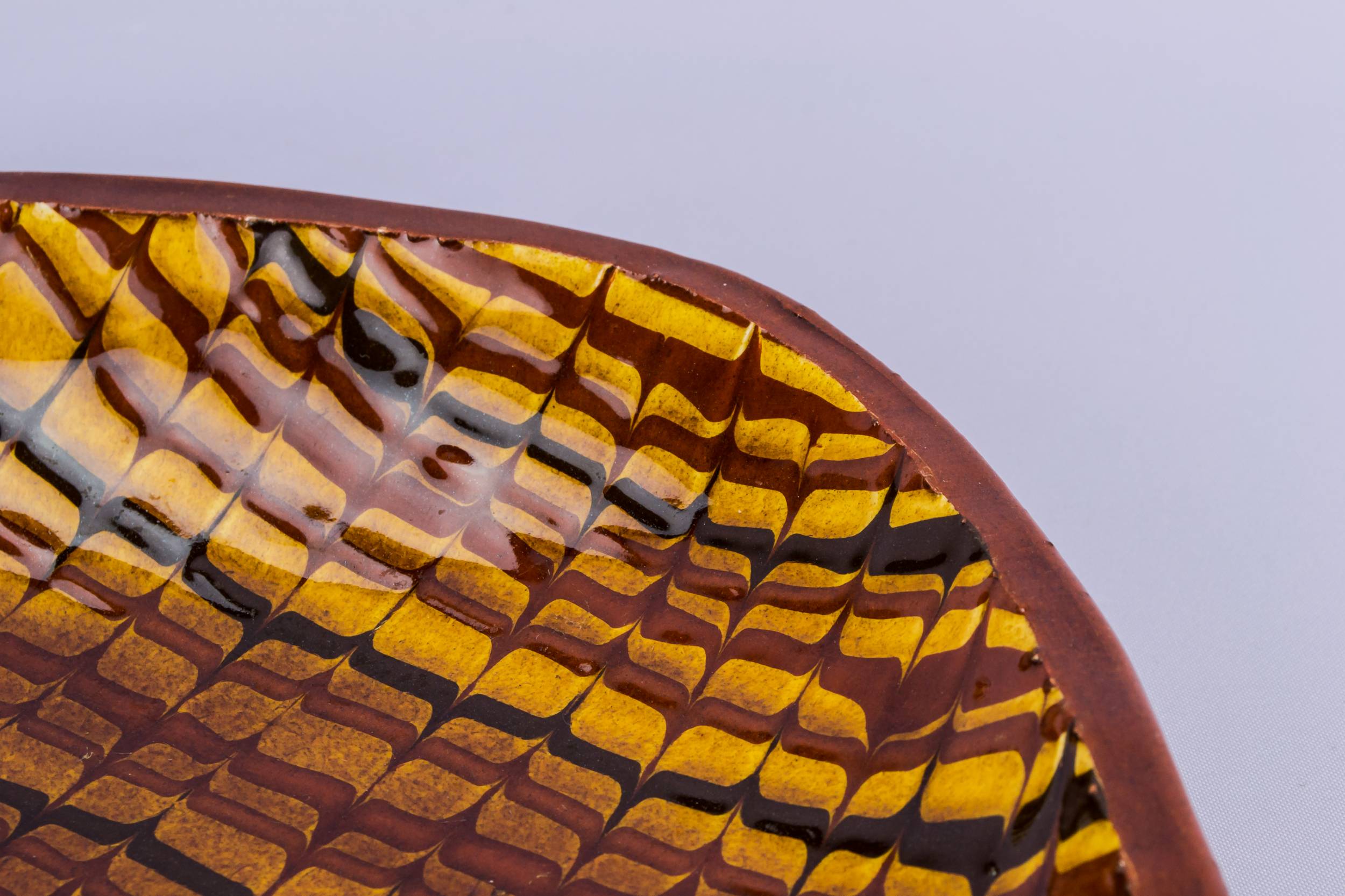 Vintage Retro PLATTER — Brown ceramic platter 1