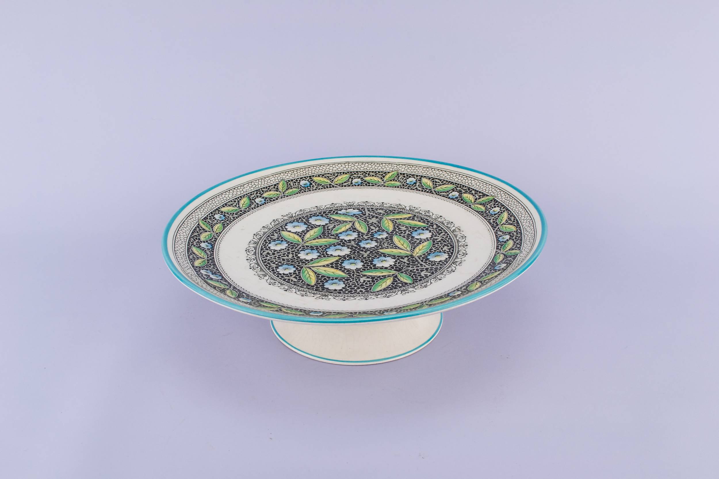 Porcelain Attractive 9.6'' — Turquoise cake platter