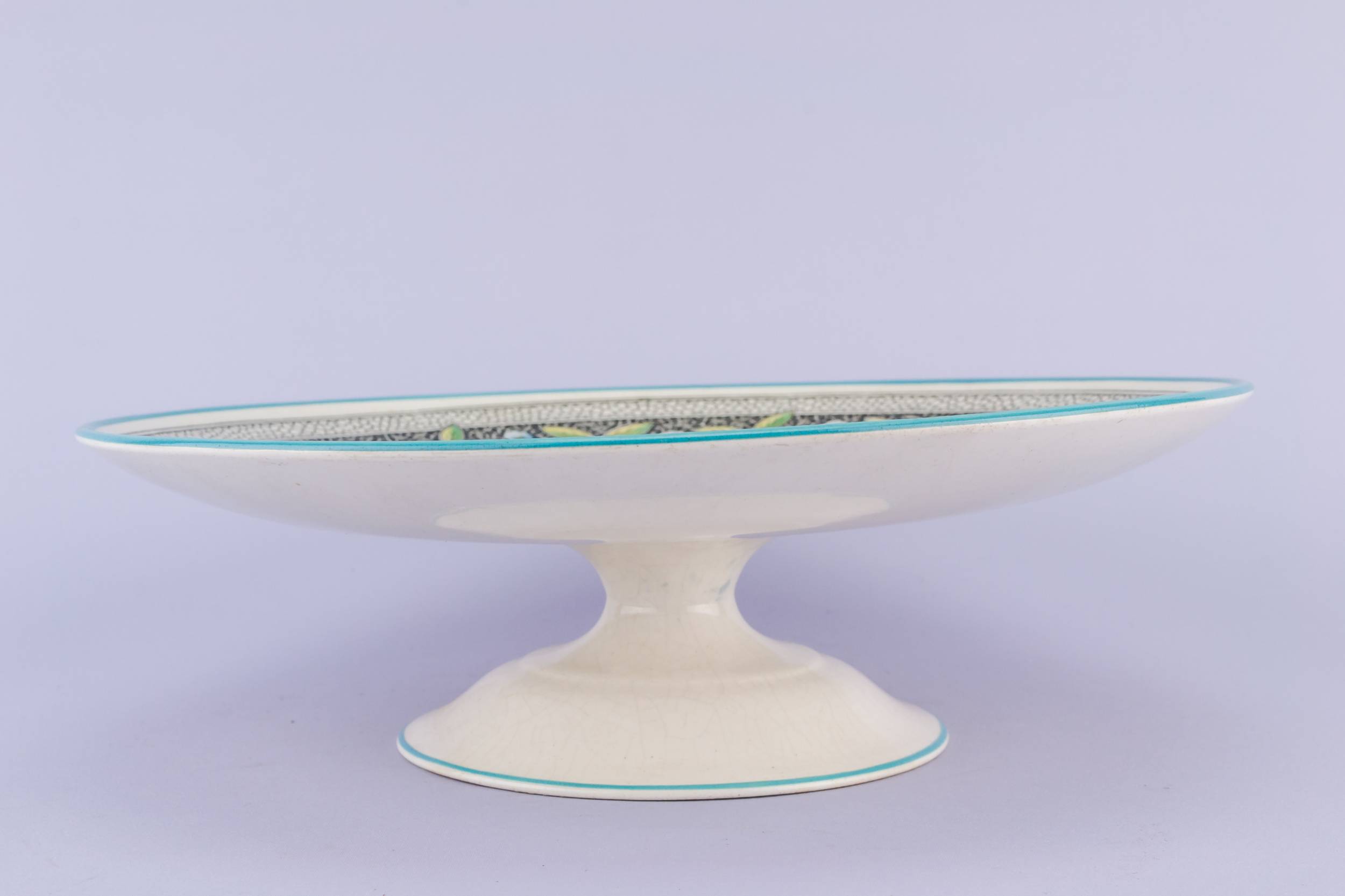 Porcelain Attractive 9.6'' — Turquoise cake platter 2