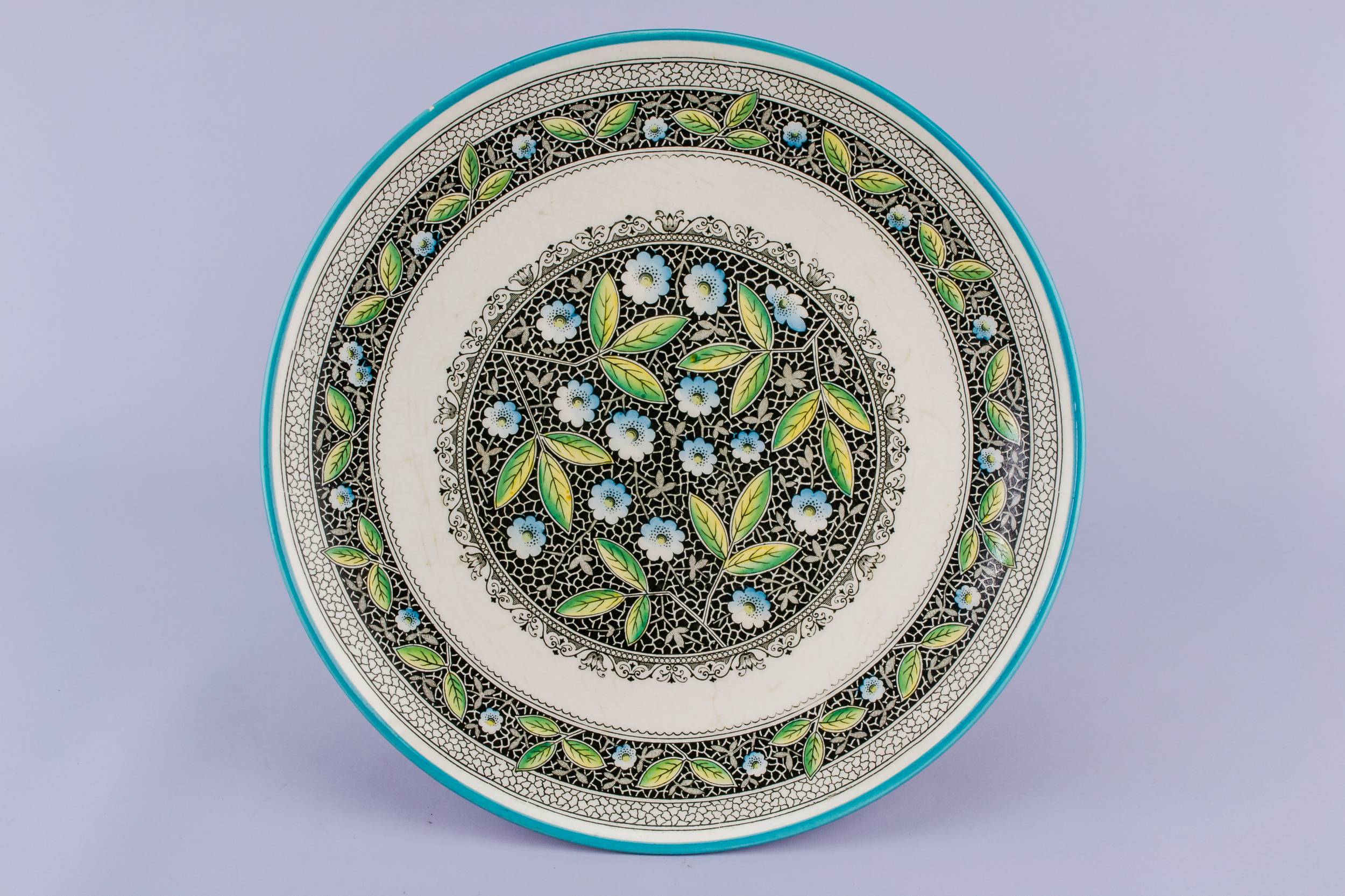 Porcelain Attractive 9.6'' — Turquoise cake platter 1