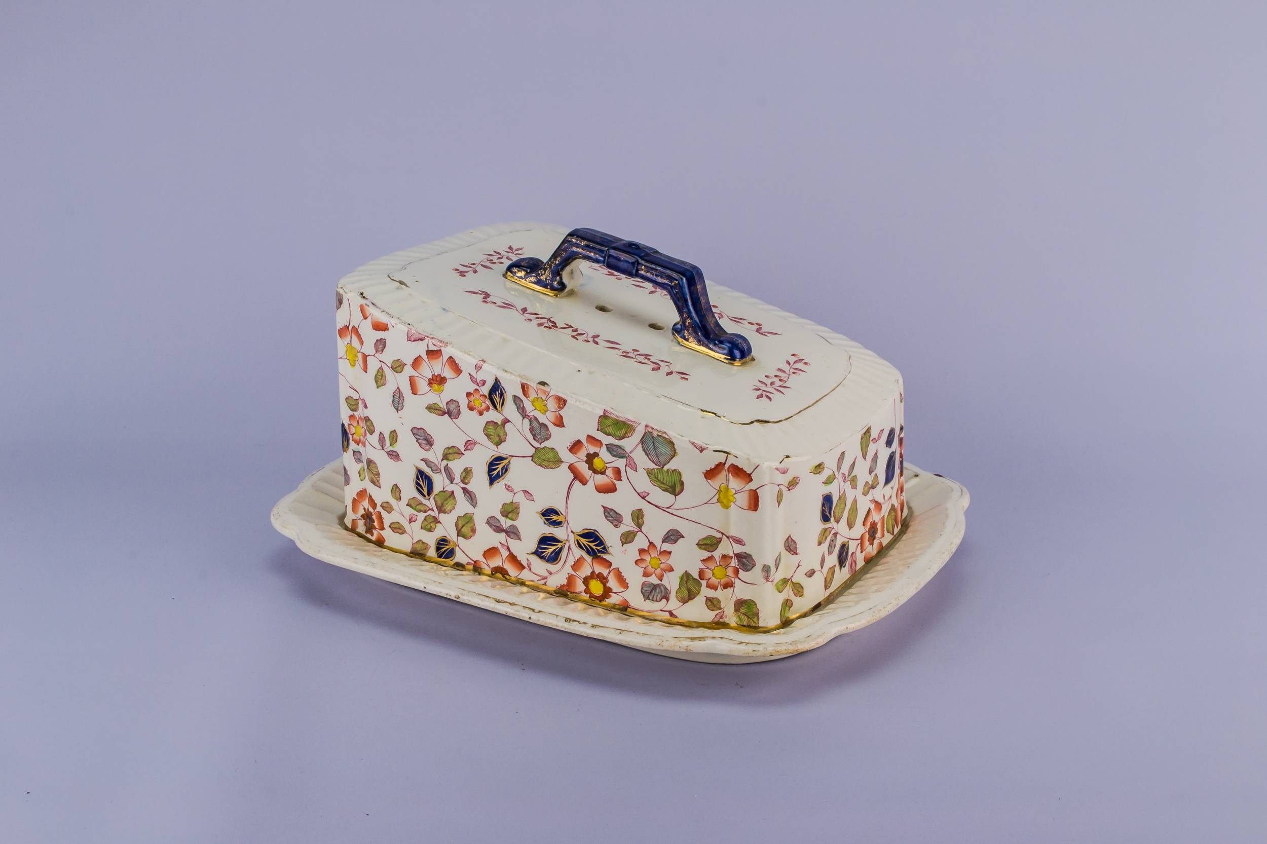 Opulent Antique Floral — Large cheese dish