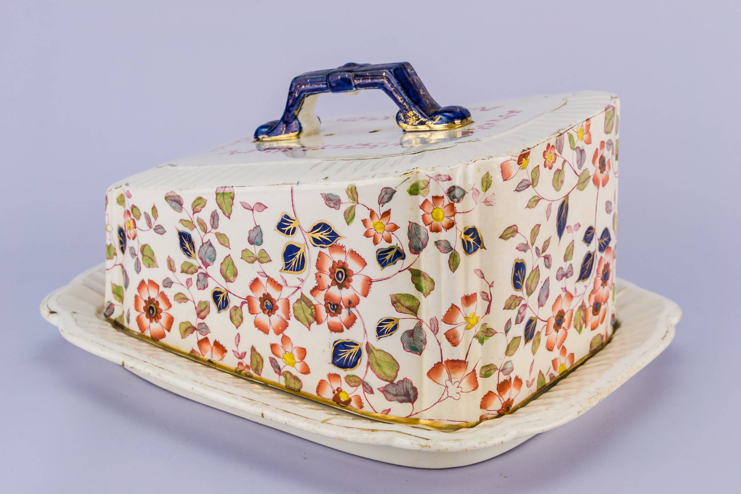 Opulent Antique Floral — Large cheese dish 1