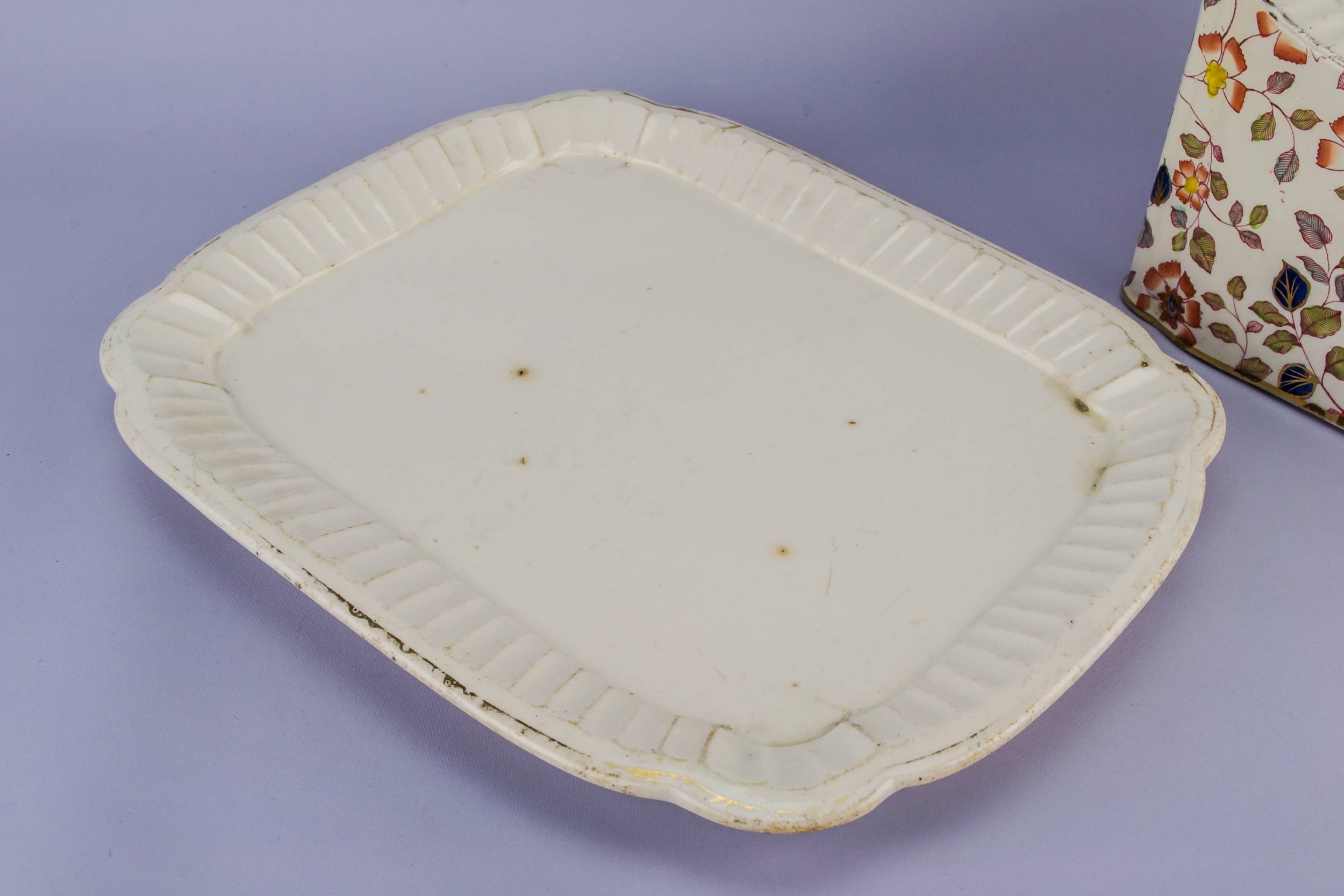 Opulent Antique Floral — Large cheese dish 4