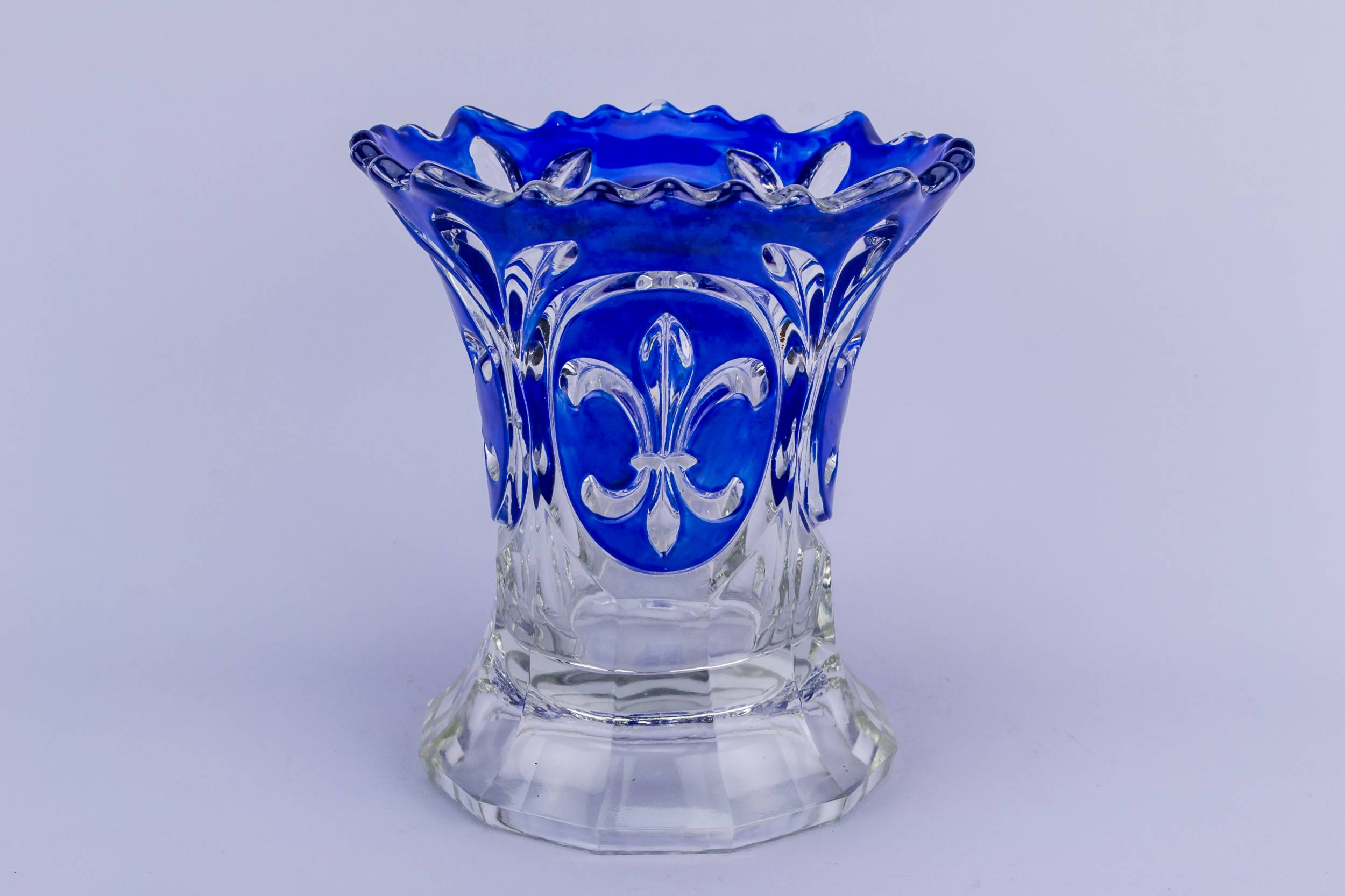 Vintage Medium VASE — Fleur-de-lis glass vase