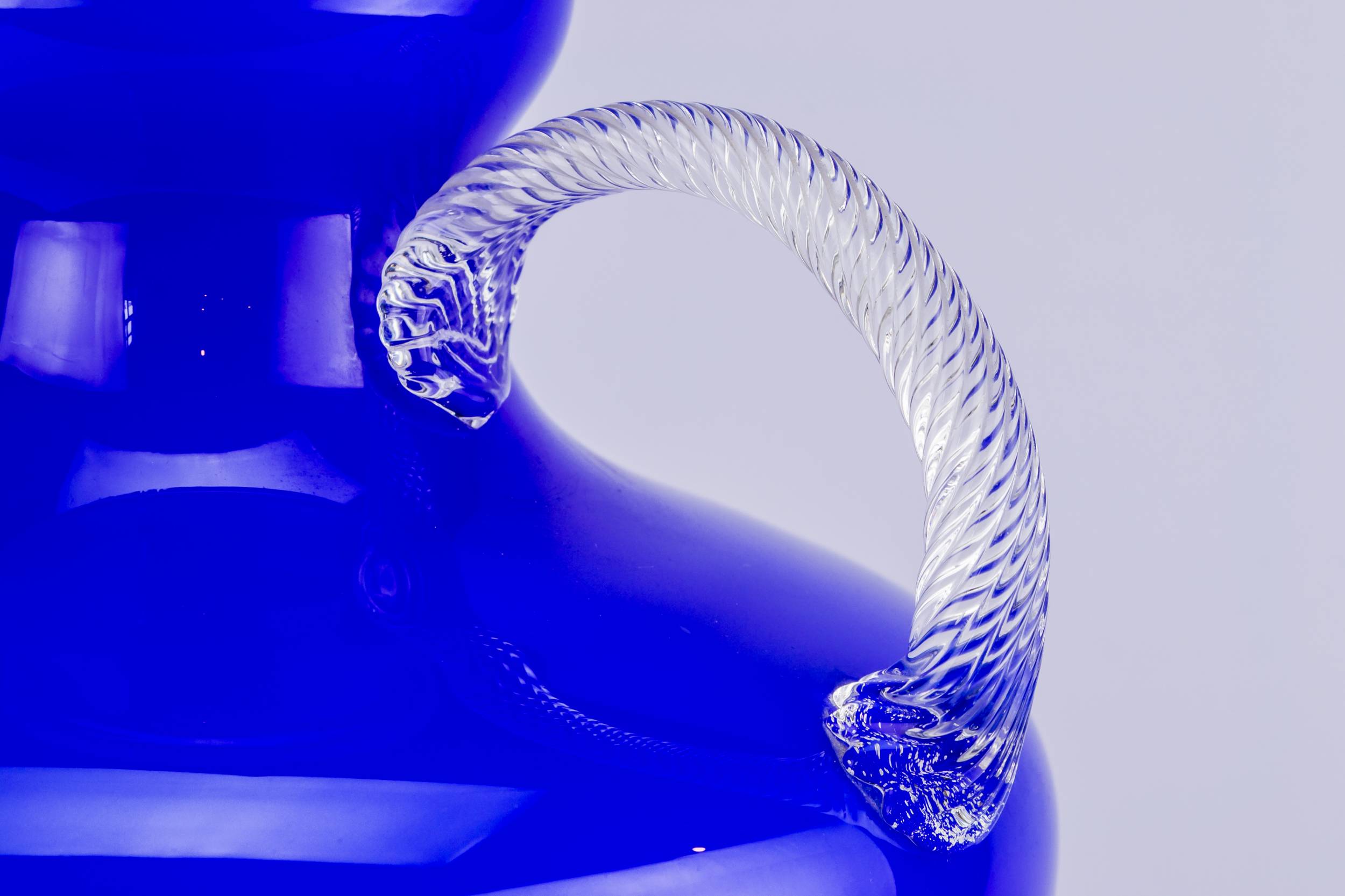 Glass Bold Rope — Large blue glass jug 1