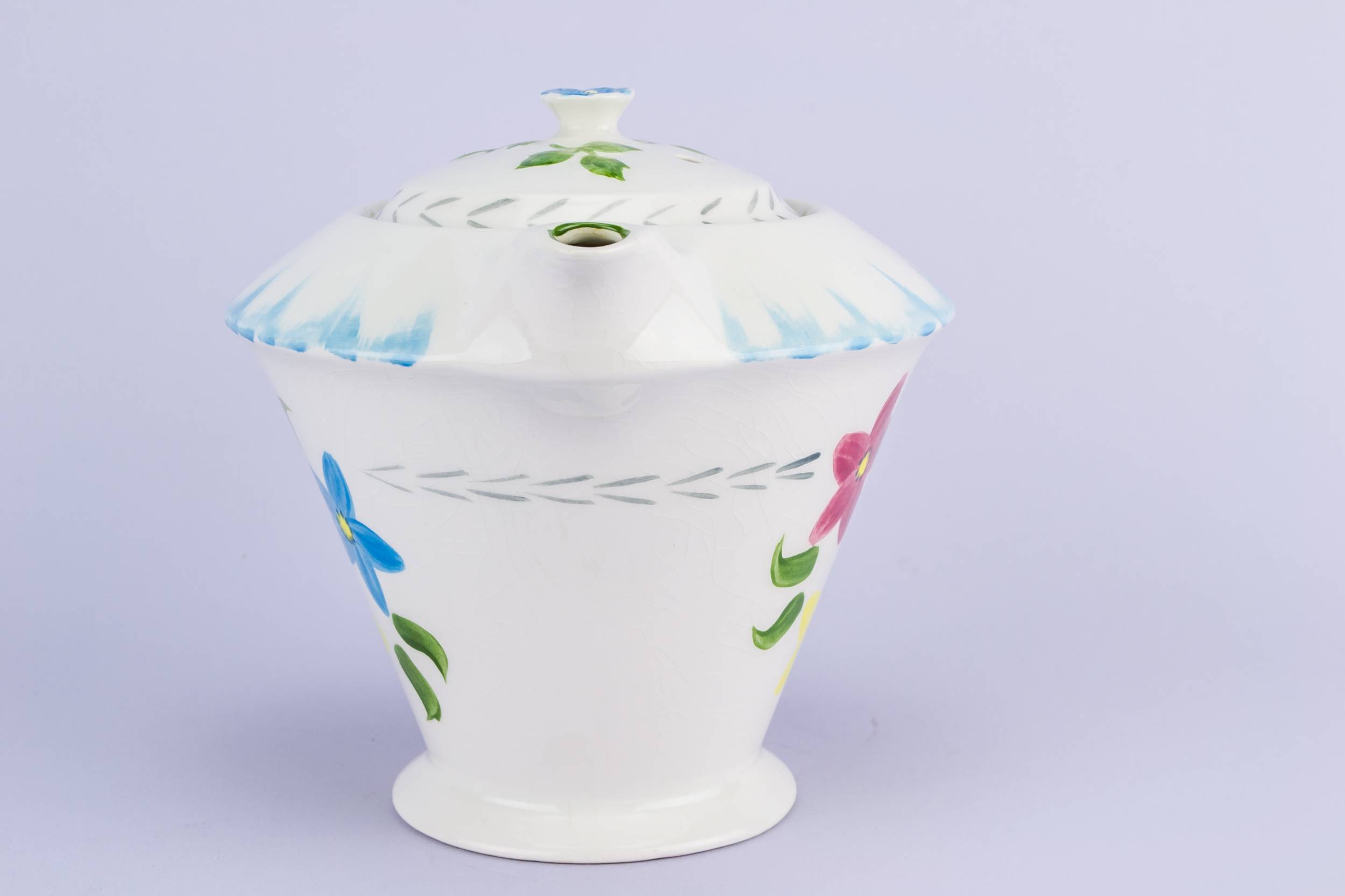 White Art Deco — Colourful ceramic teapot 2