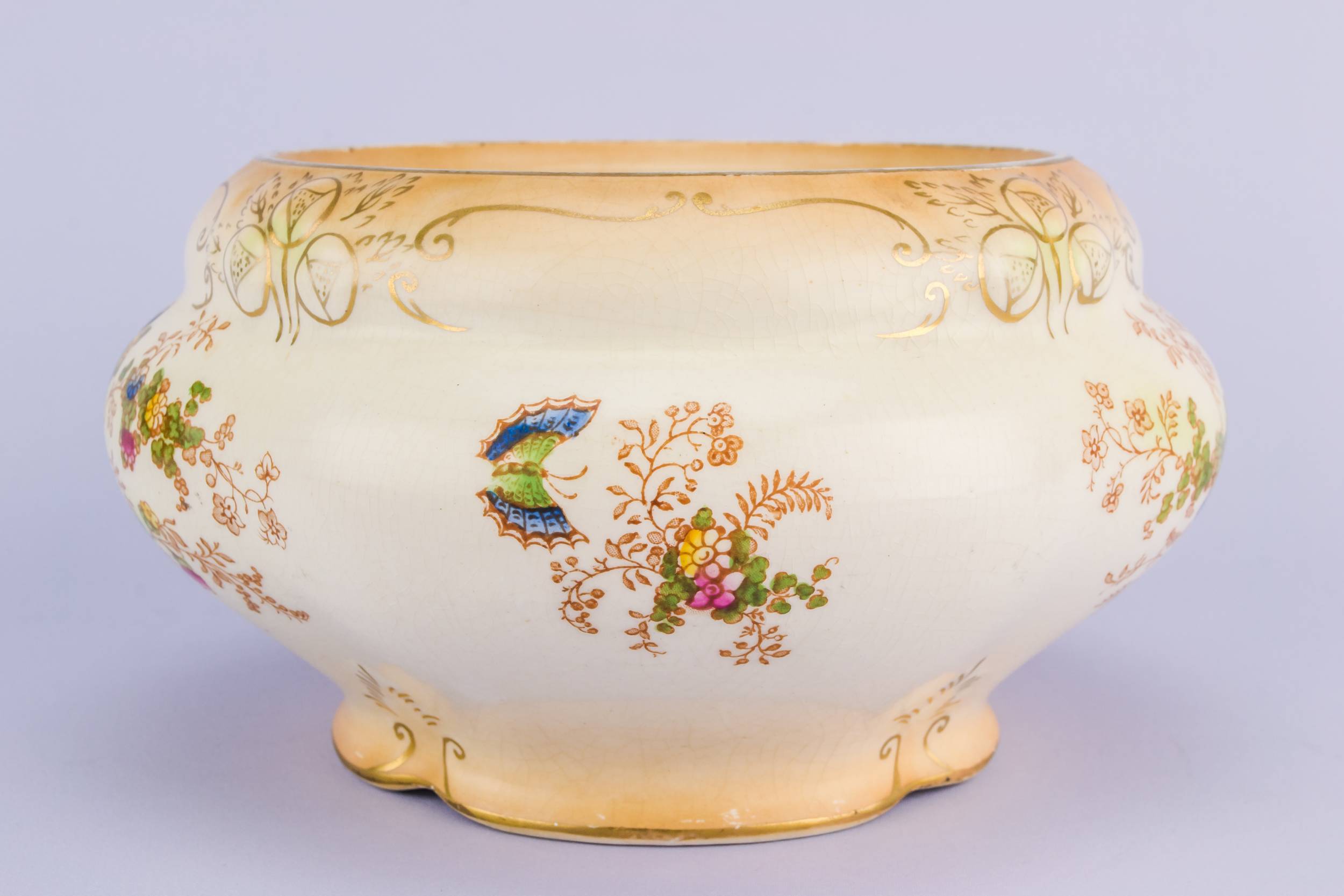 Antique Ceramic Flowers — Pink flowral bowl 1