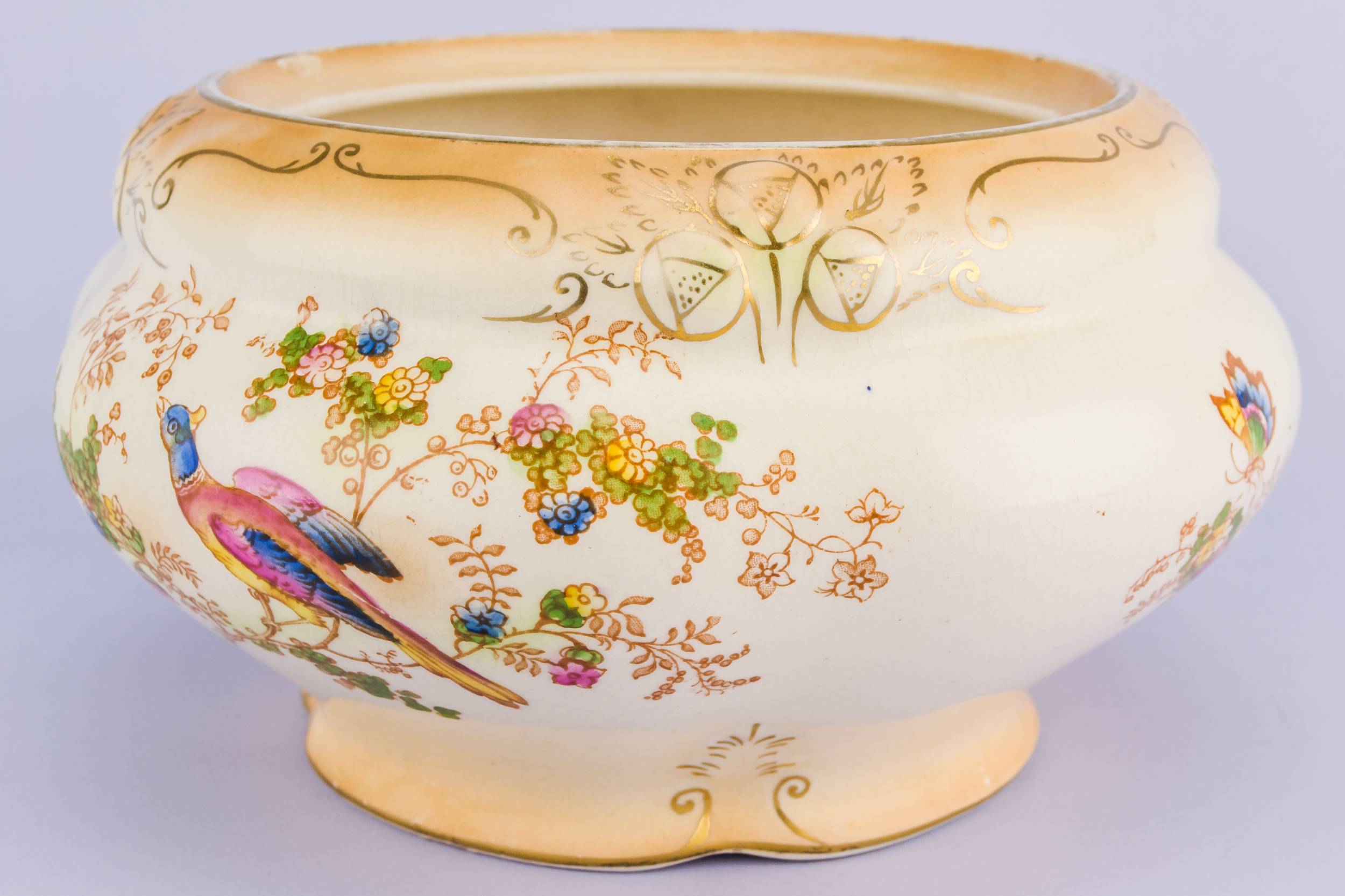 Antique Ceramic Flowers — Pink flowral bowl 2