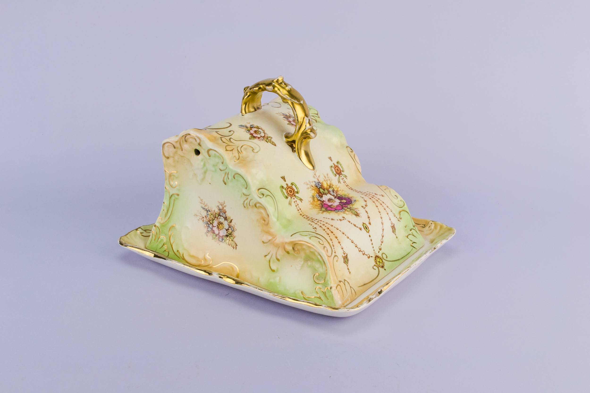 Pink Beautiful Floral — Art Nouveau cheese dish