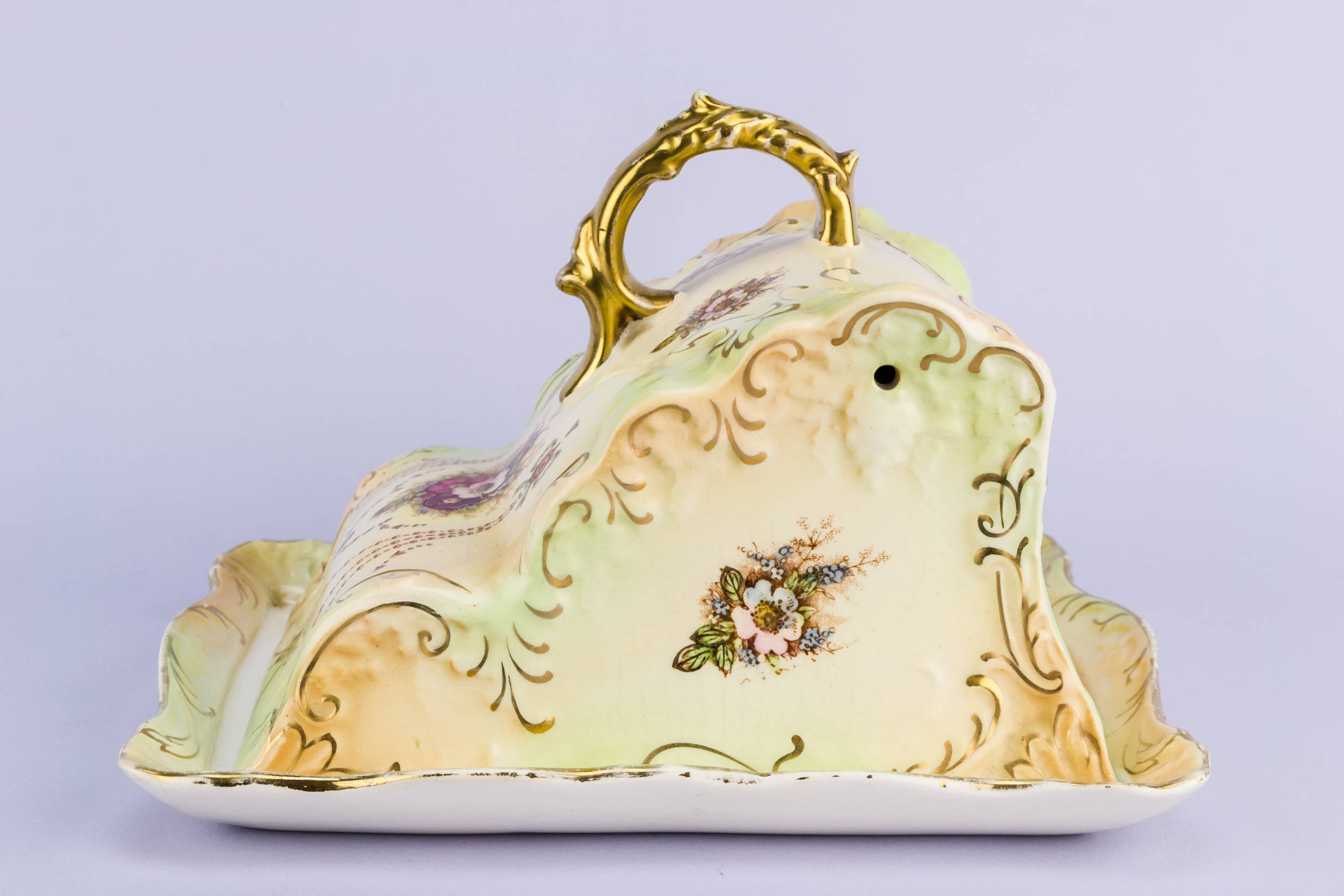 Pink Beautiful Floral — Art Nouveau cheese dish 1