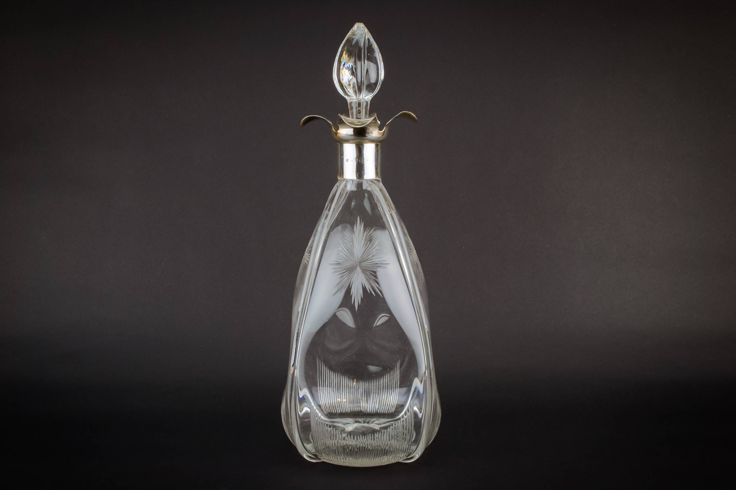 Blown Glass Sterling — Glass and silver decanter 1
