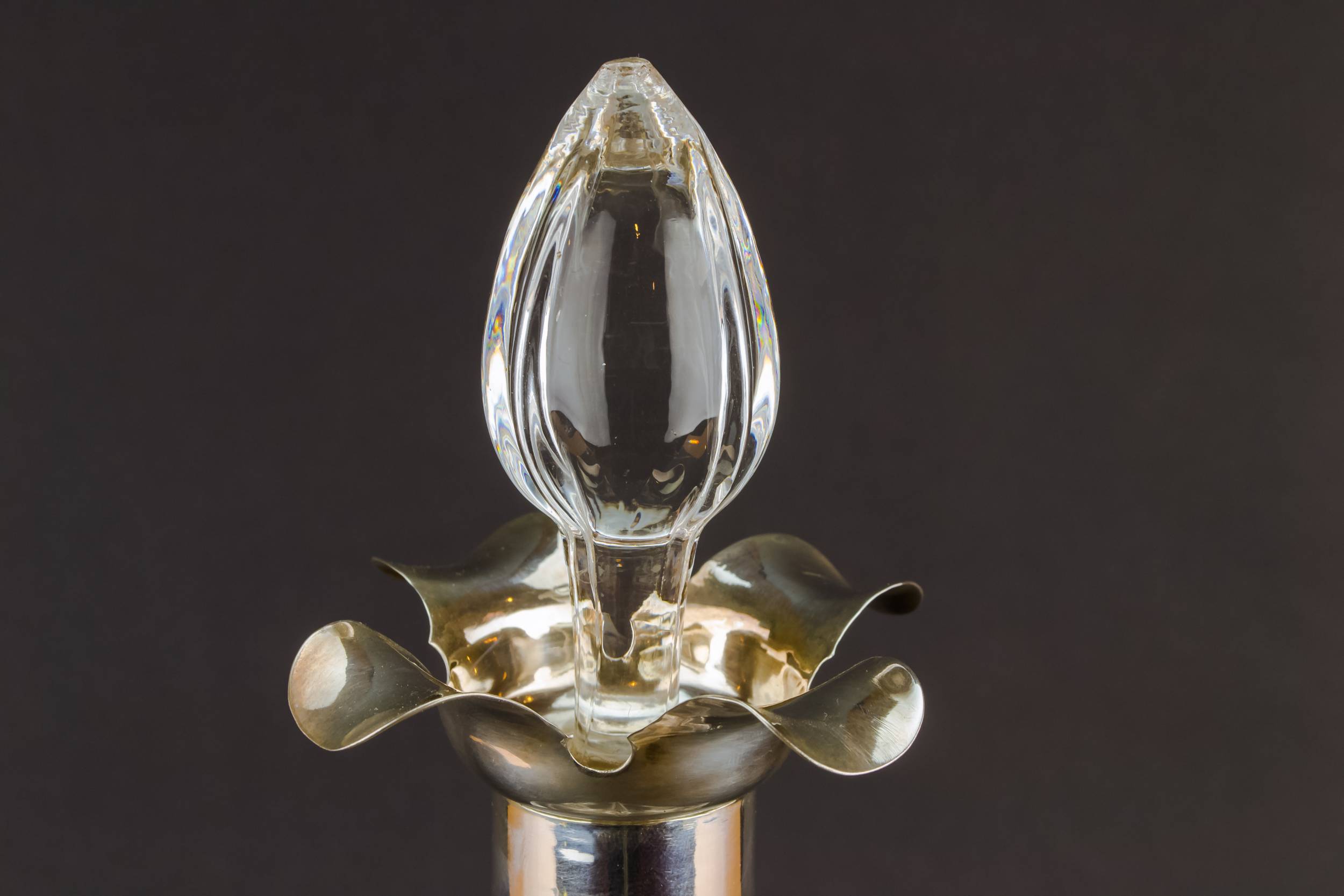 Blown Glass Sterling — Glass and silver decanter 2