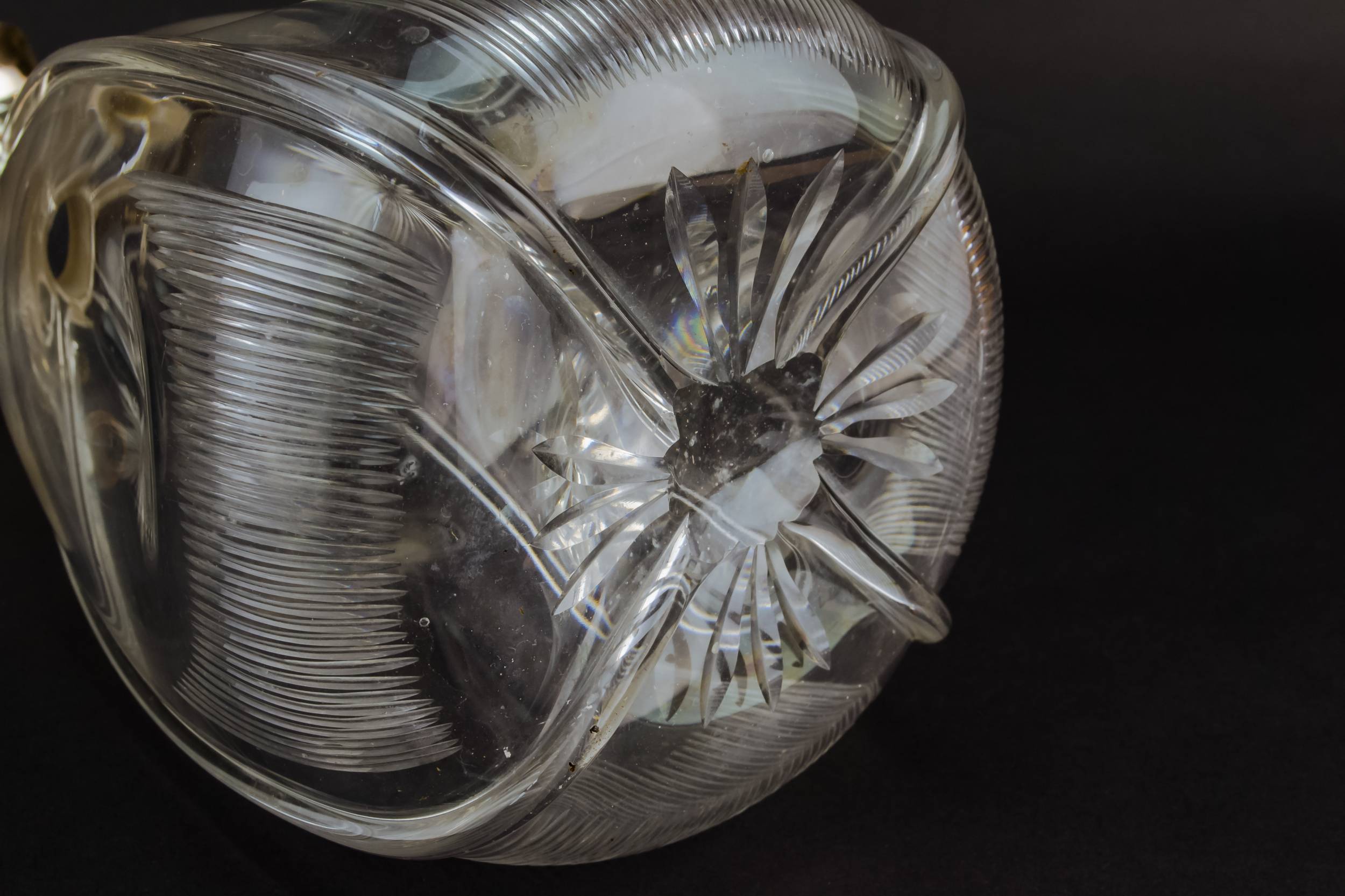 Blown Glass Sterling — Glass and silver decanter 10