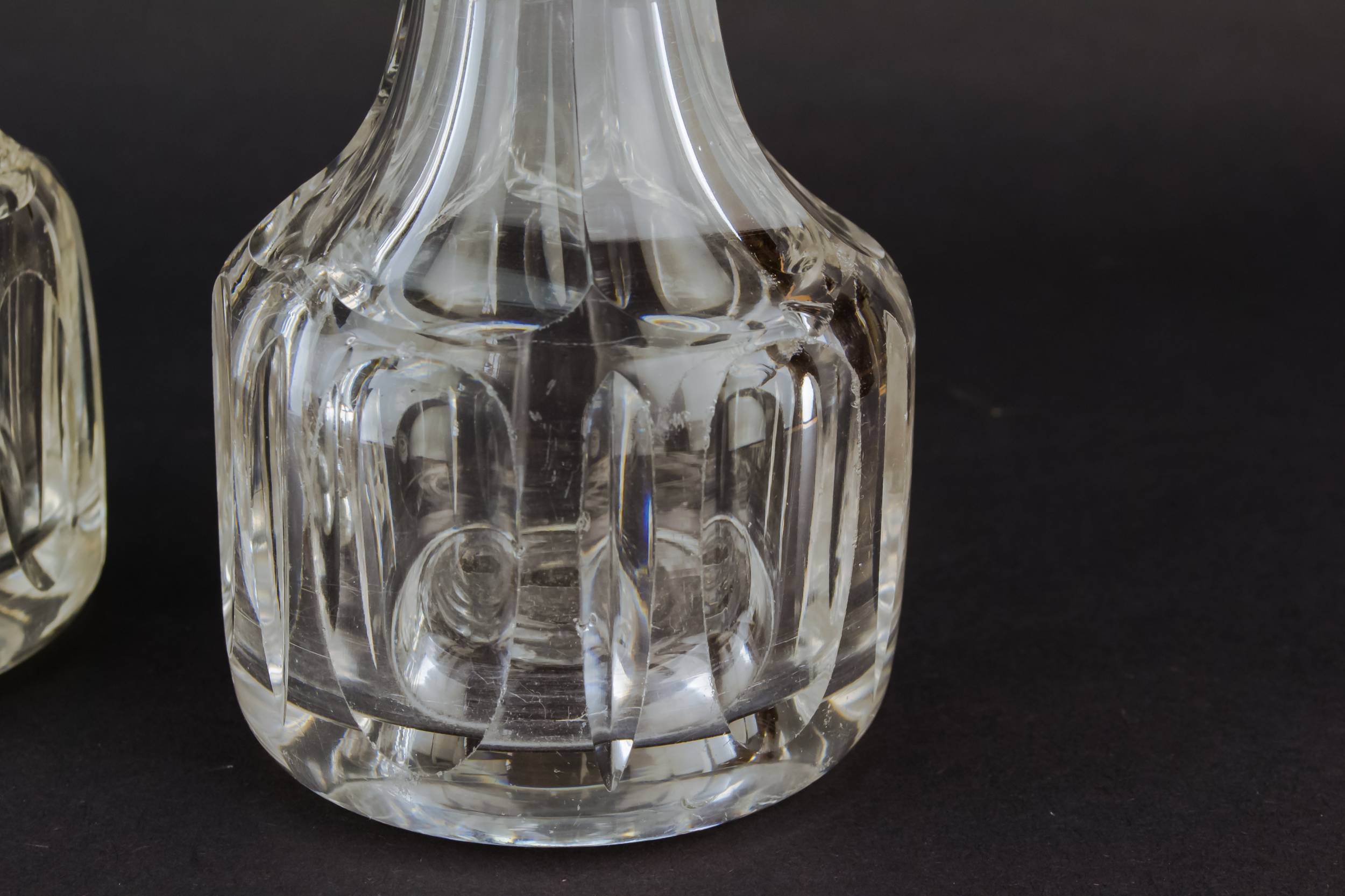 Antique Pair of — 2 small glass decanters 2