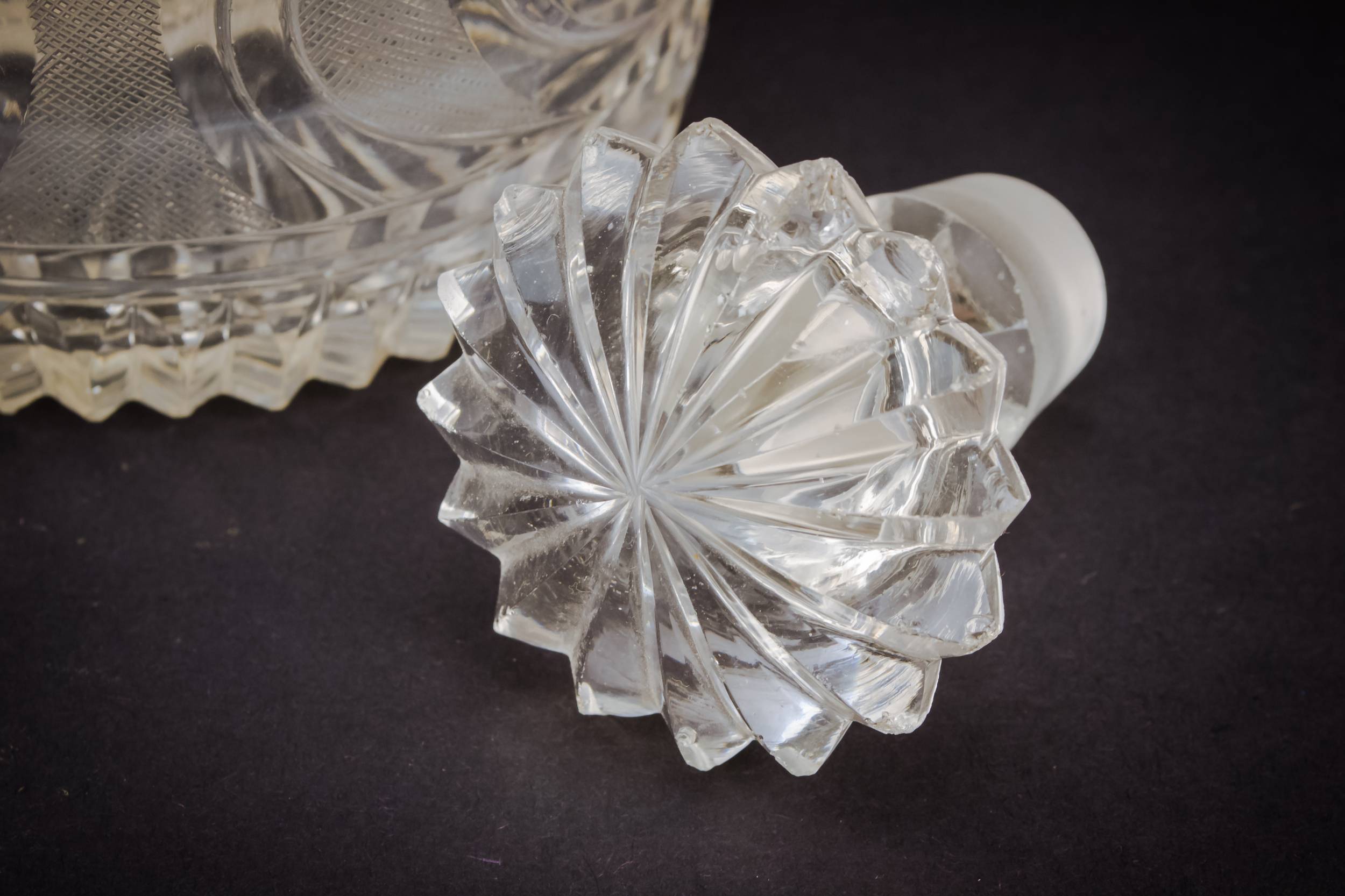 Cut Glass Antique — Port cut glass decanter 2