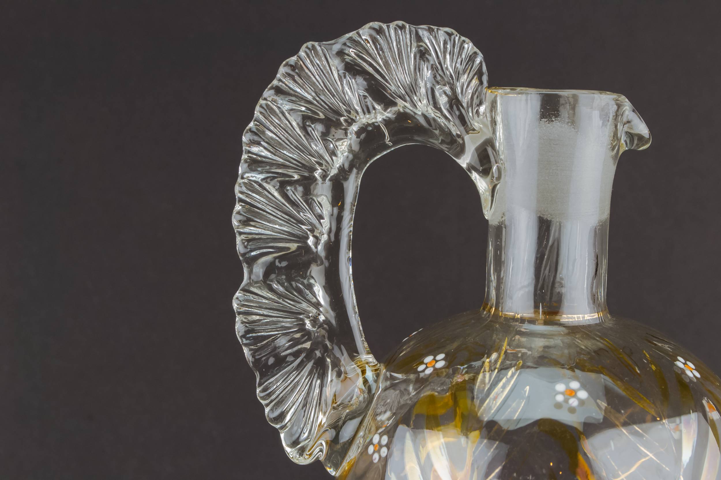 Antique Blown Glass — 2 wine gilded decanters 2