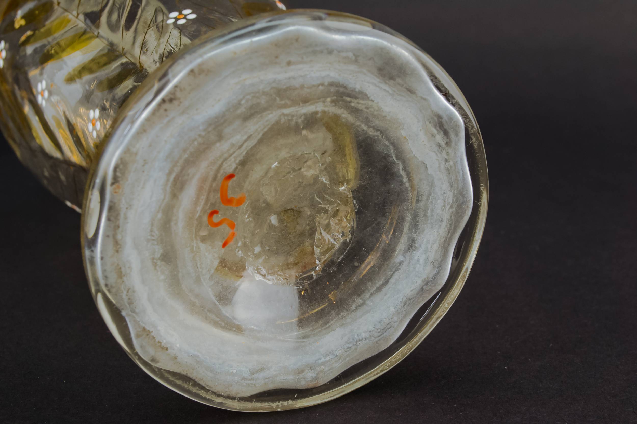 Antique Blown Glass — 2 wine gilded decanters 3