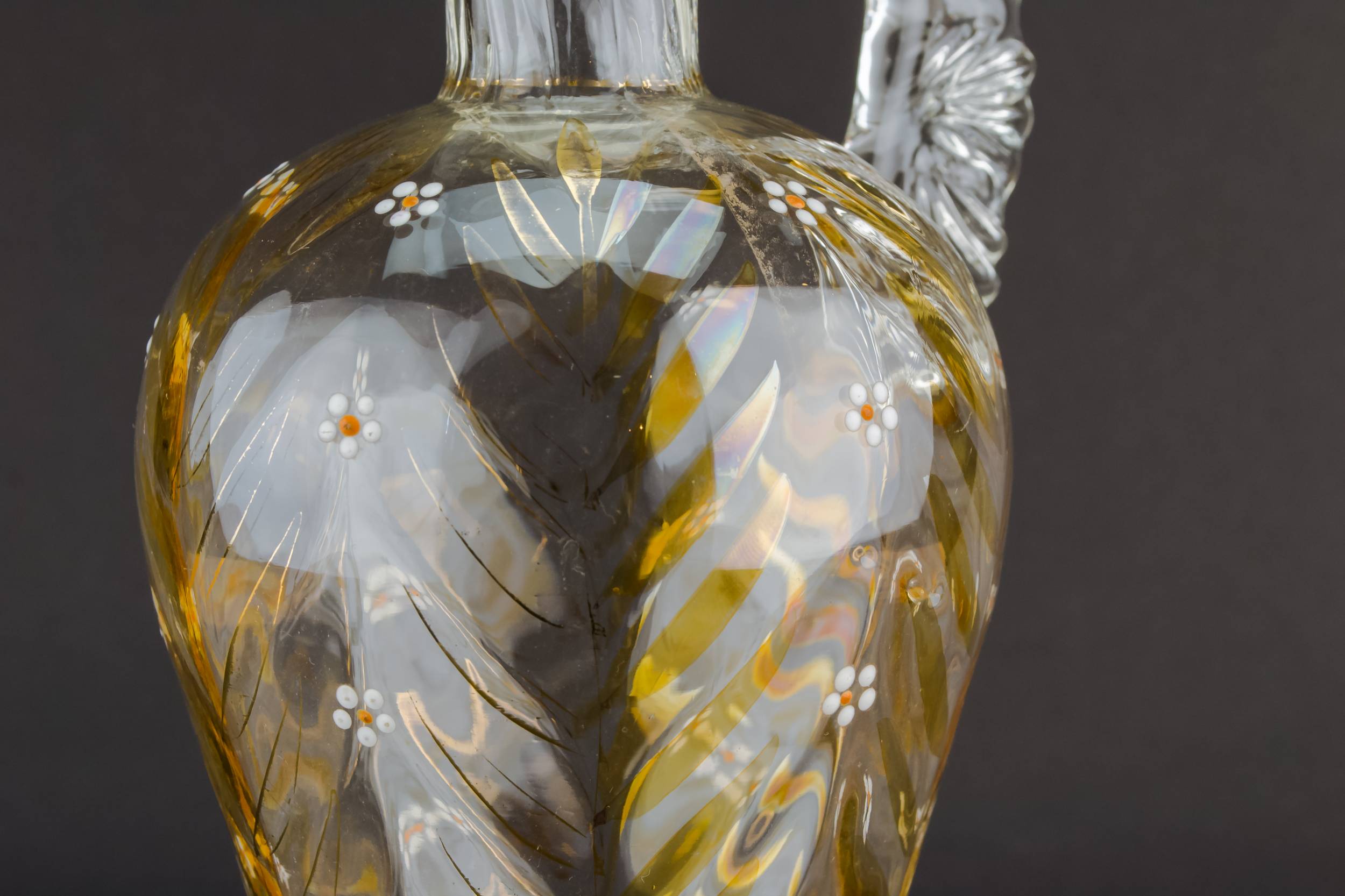 Antique Blown Glass — 2 wine gilded decanters 4