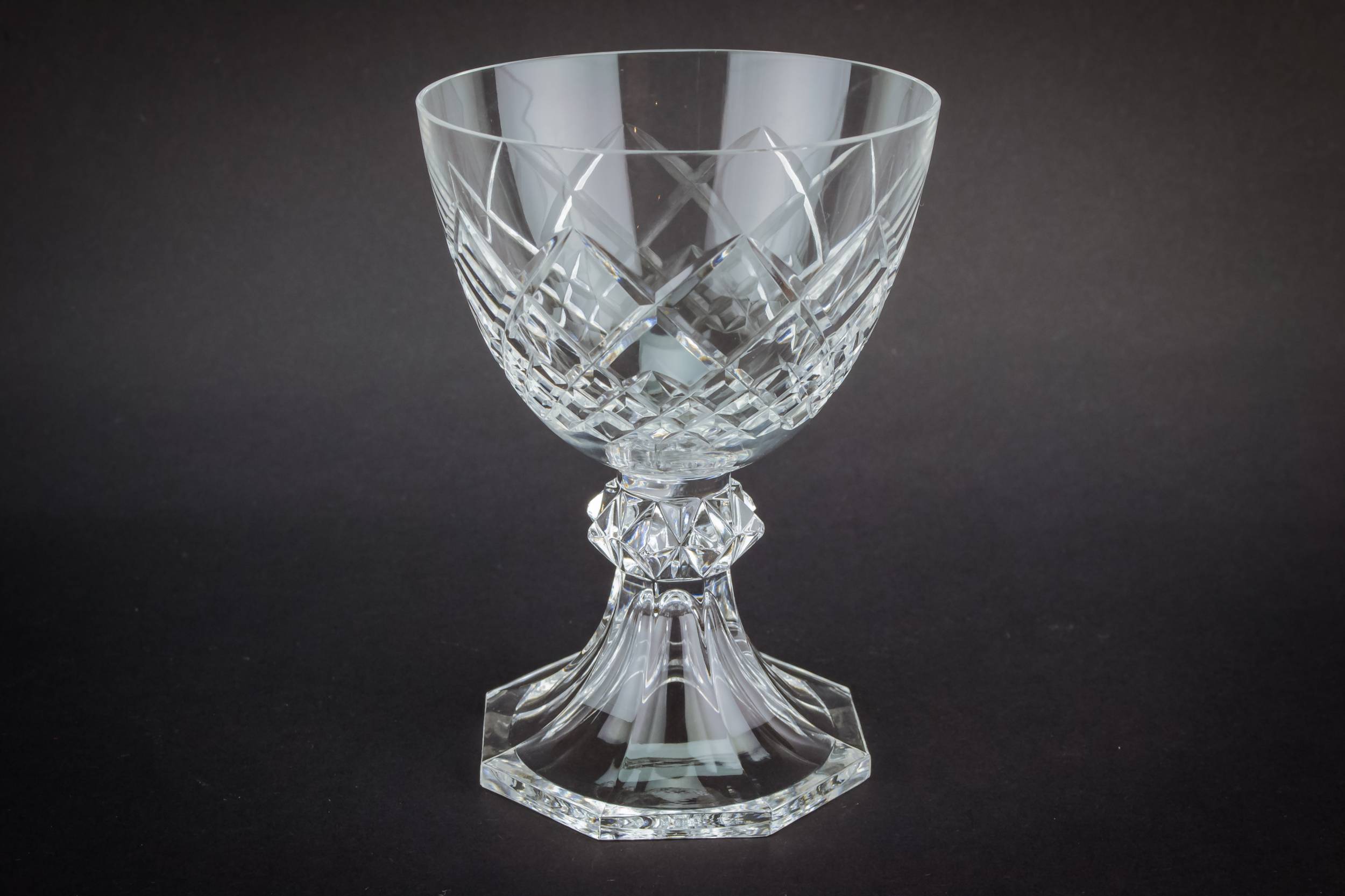 Crystal Modernist Crosshatch — 6 crystal wine glasses