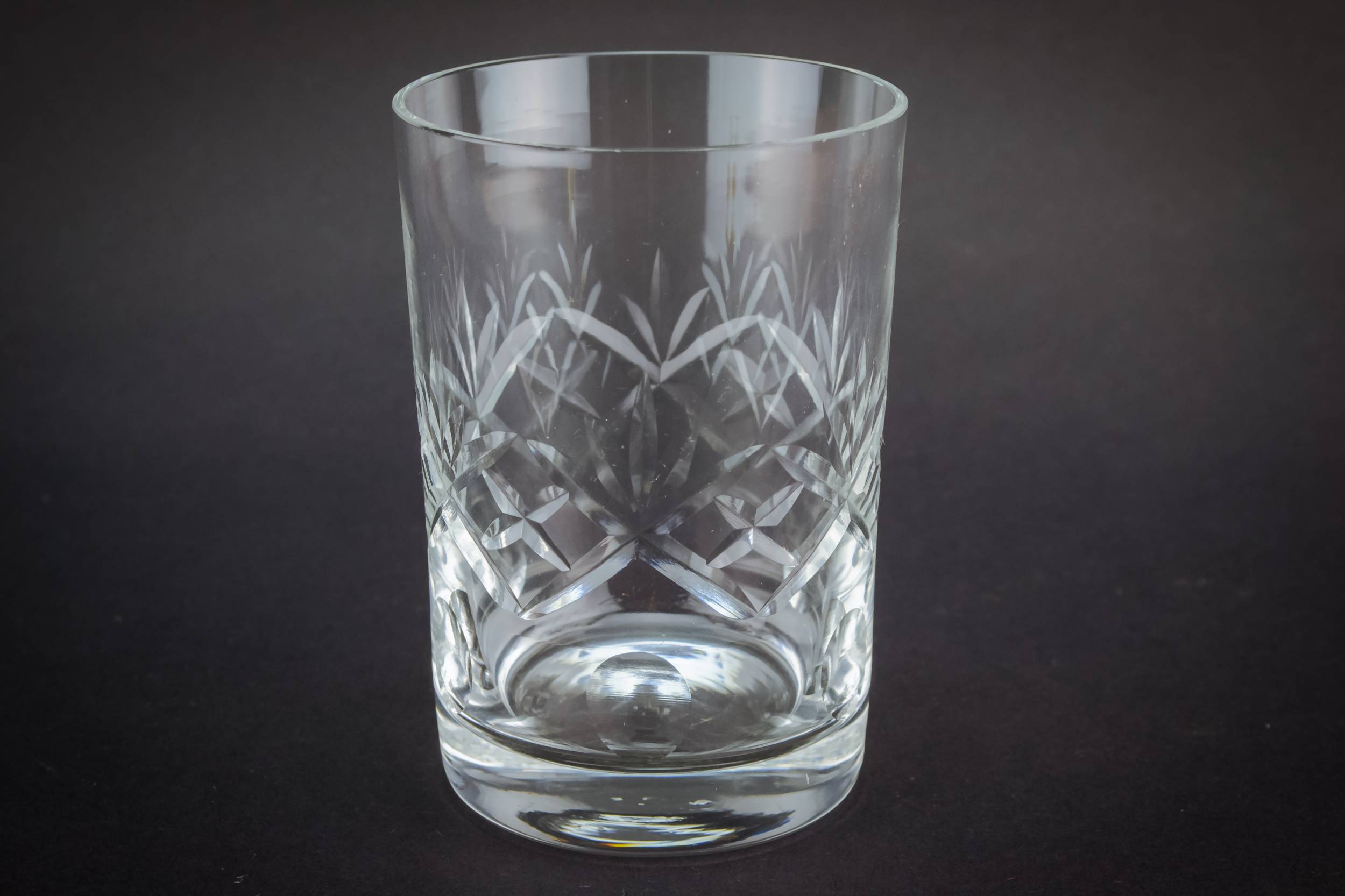 Retro Crystal Crosshatch — 2 whisky tumbler glasses