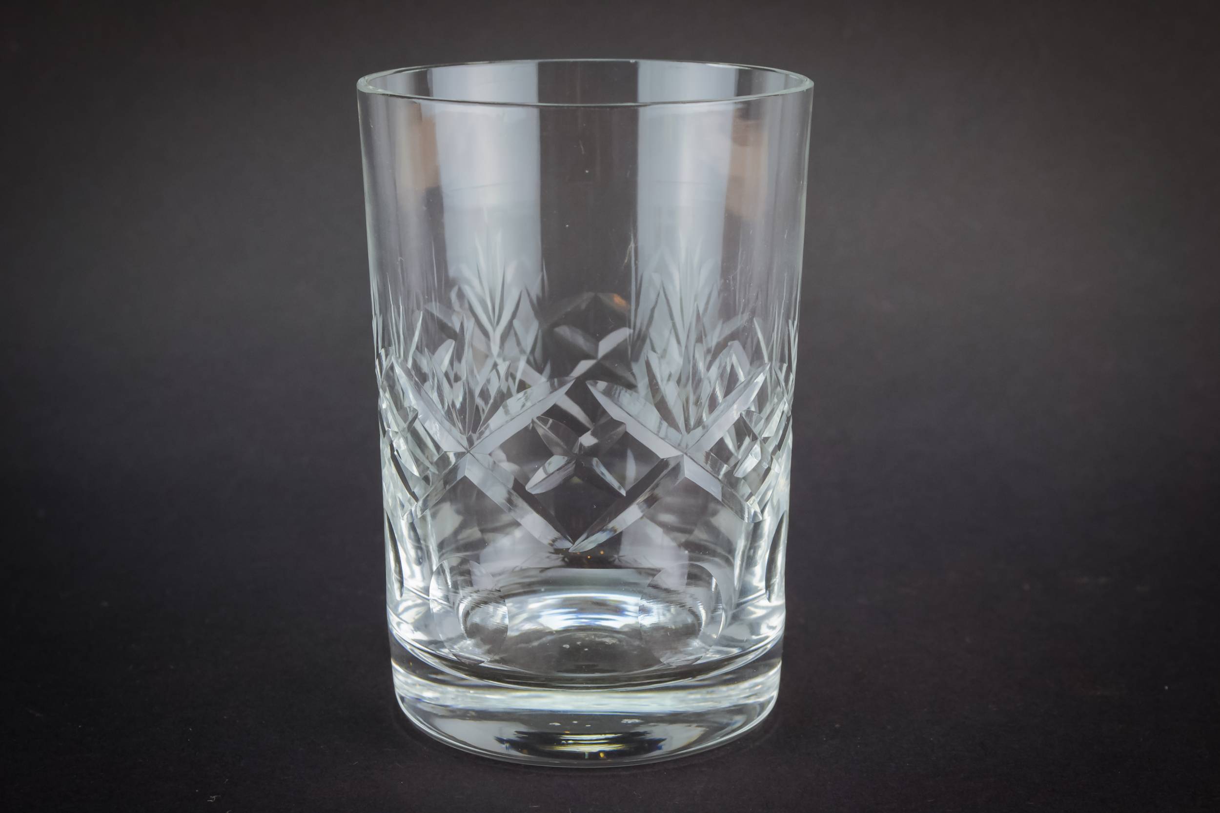 Retro Crystal Crosshatch — 2 whisky tumbler glasses 1