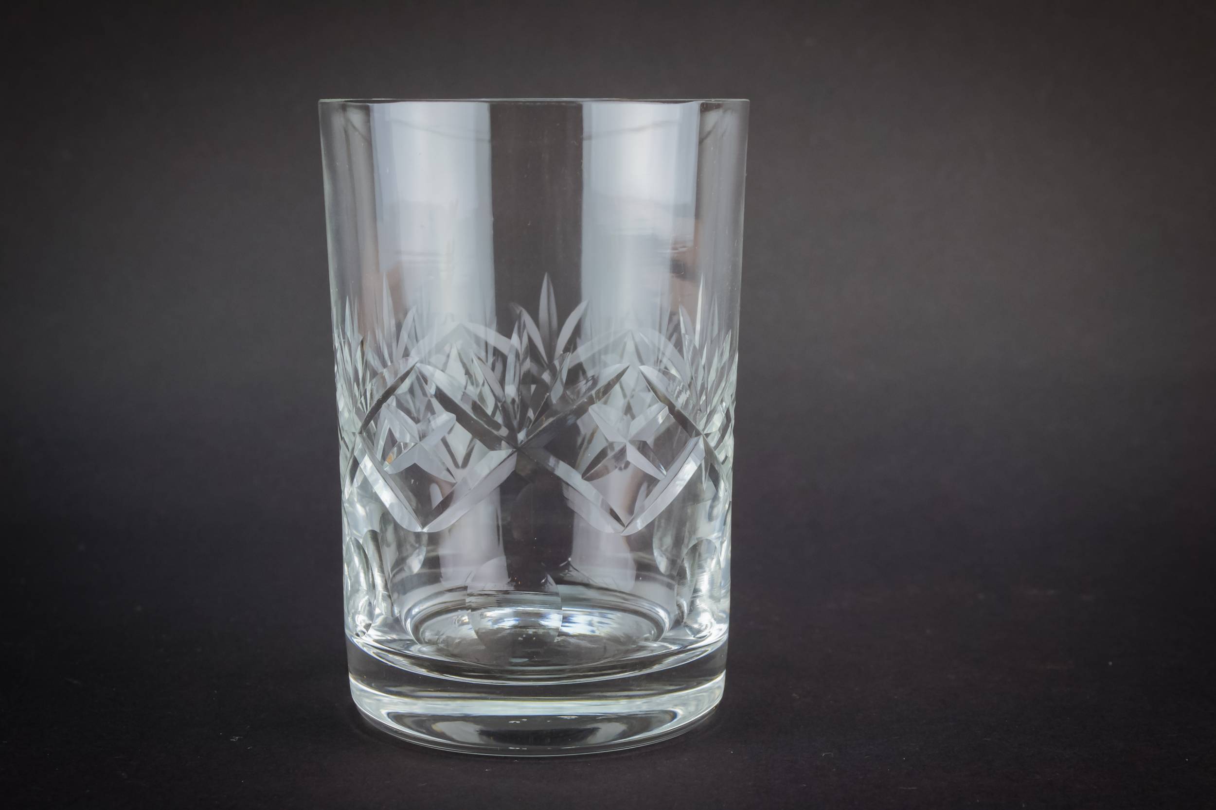 Retro Crystal Crosshatch — 2 whisky tumbler glasses 2