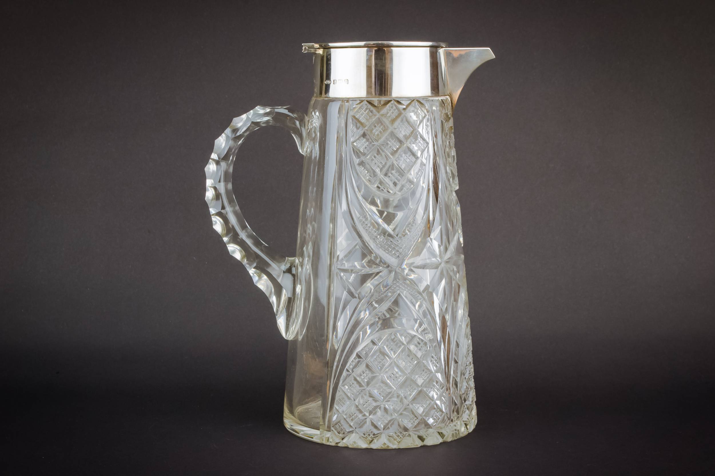 Cut Glass Neo-Classical — Silver & glass jug