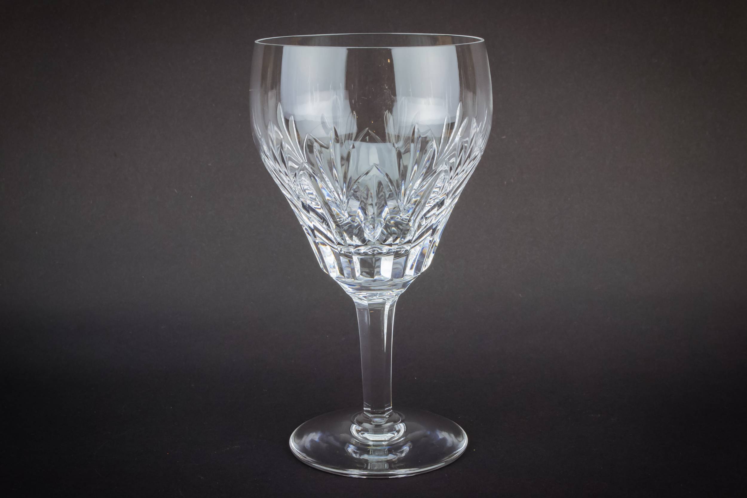 Antique Victorian Petaled — Crystal wine stem glass