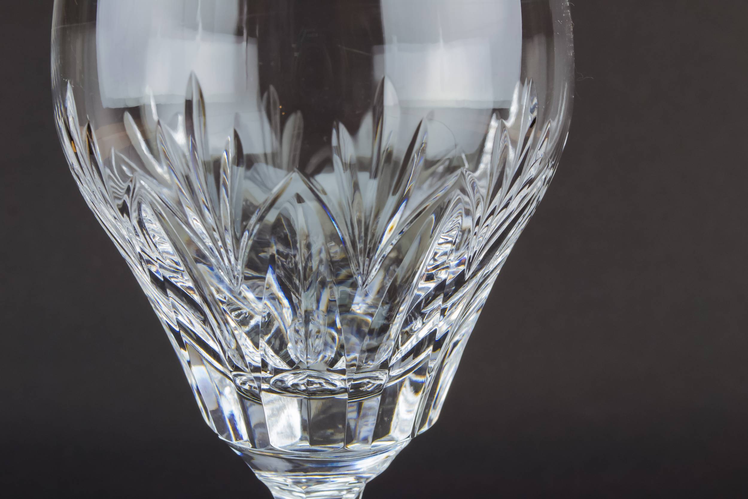 Antique Victorian Petaled — Crystal wine stem glass 1