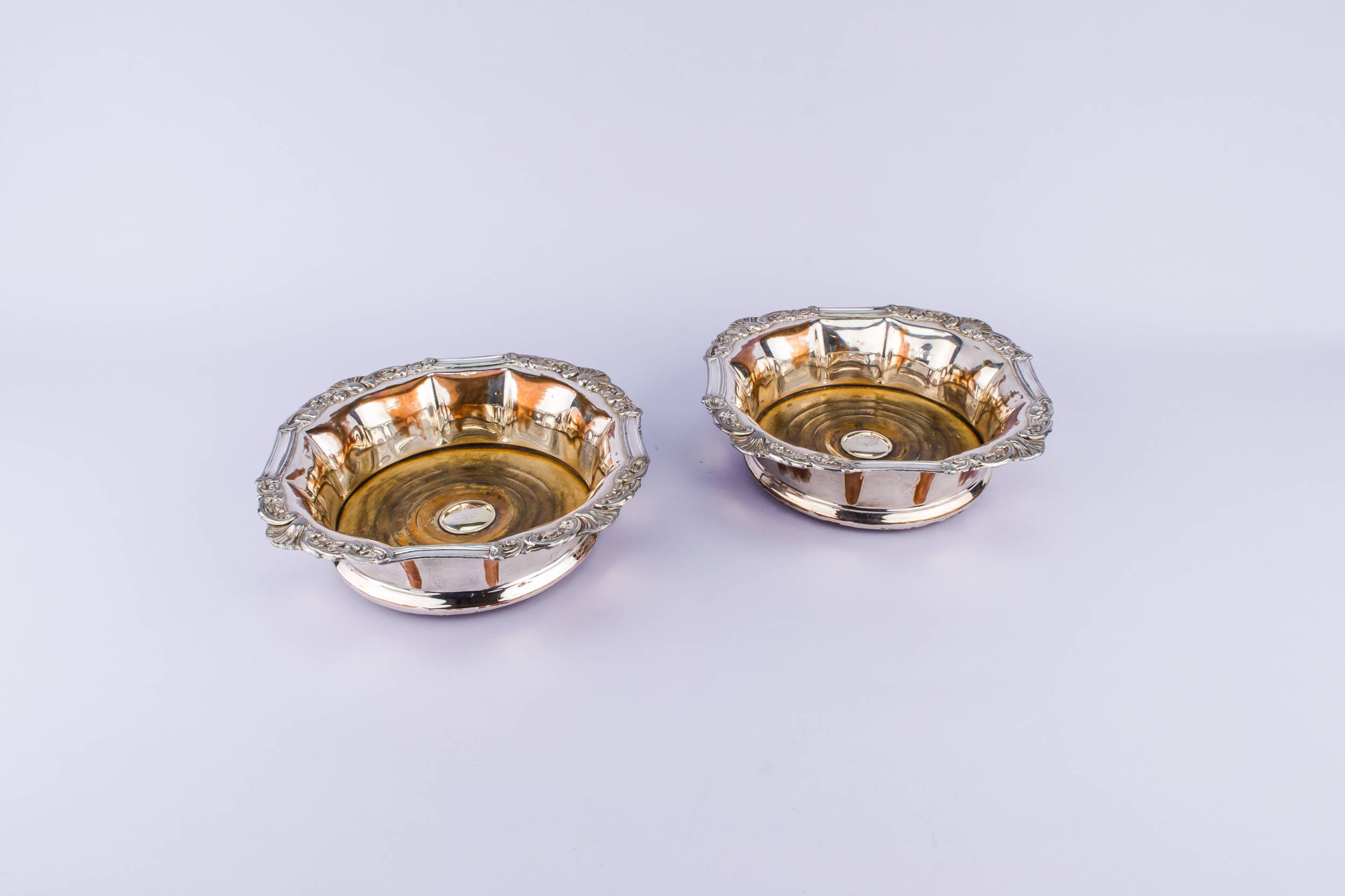 Silver Plated Neo-classical — 2 silver plated coasters