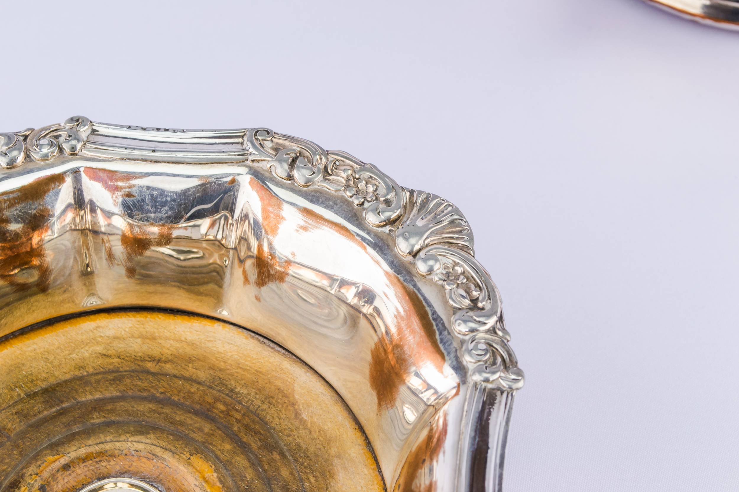 Silver Plated Neo-classical — 2 silver plated coasters 5